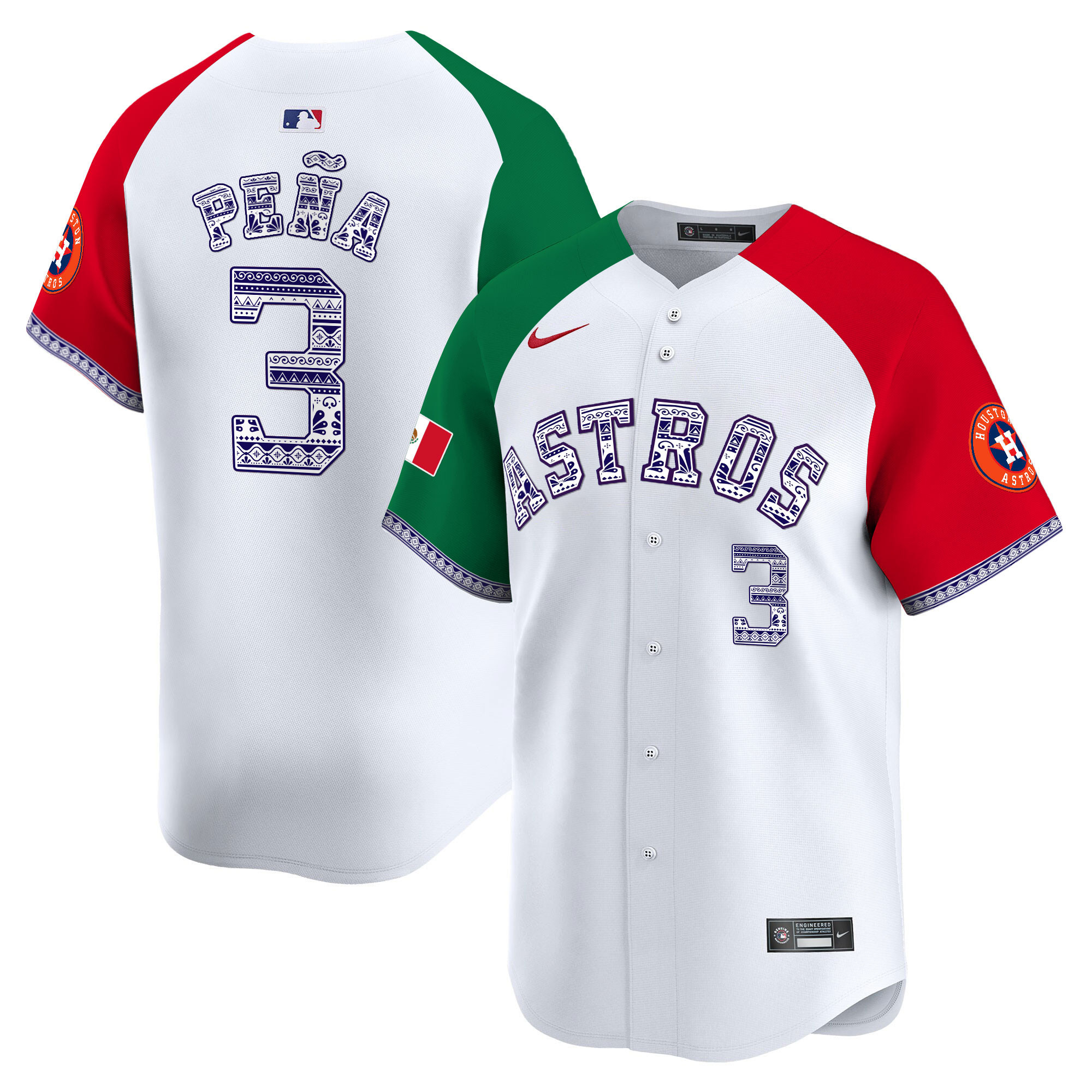 Jeremy Pena Men's Houston Astros Mexico Vapor Premier Limited V2 Alternate Jersey - All Stitched