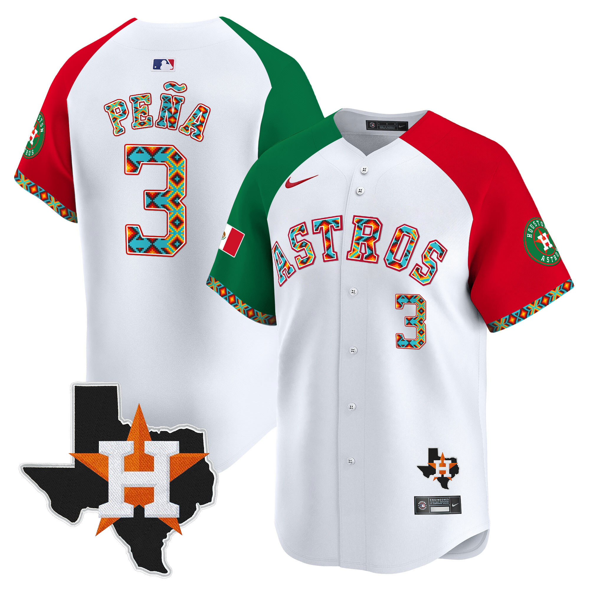 Jeremy Pena Men's Houston Astros Mexico Vapor Premier Limited V3 Alternate Jersey - All Stitched