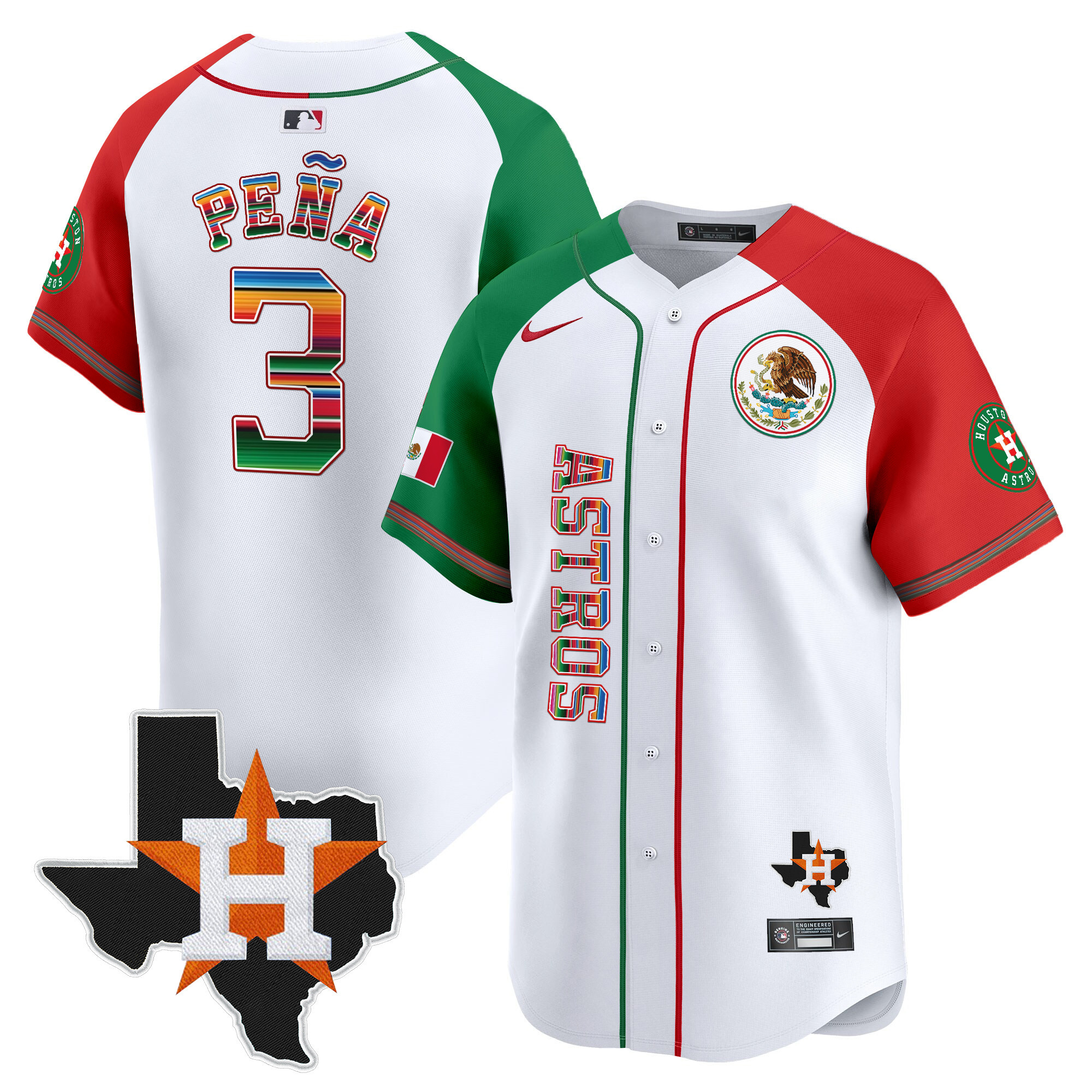 Jeremy Pena Men's Houston Astros Mexico Vapor Premier Limited V4 Alternate Jersey - All Stitched
