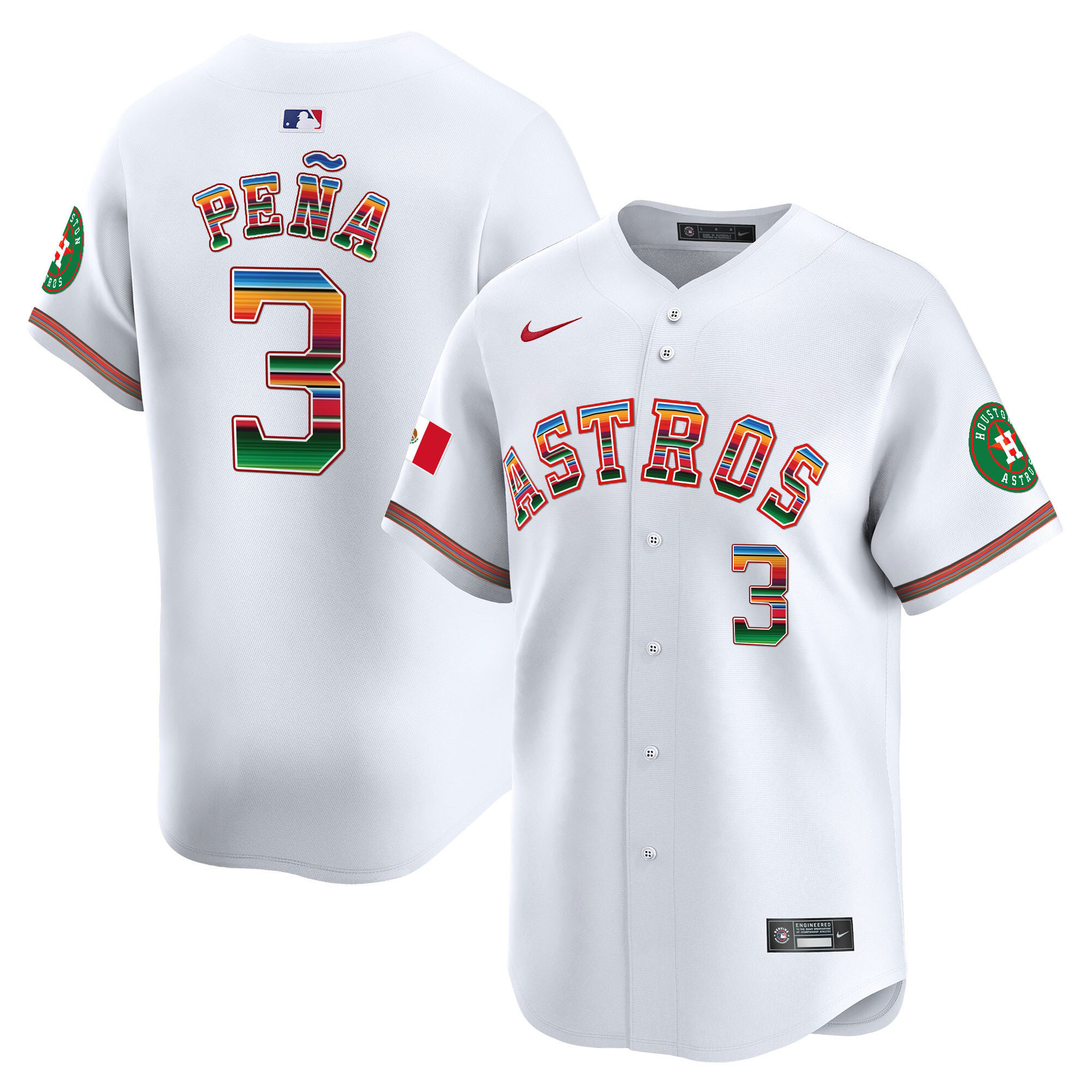 Jeremy Pena Men's Houston Astros Mexico Vapor Premier Limited White Jersey - All Stitched