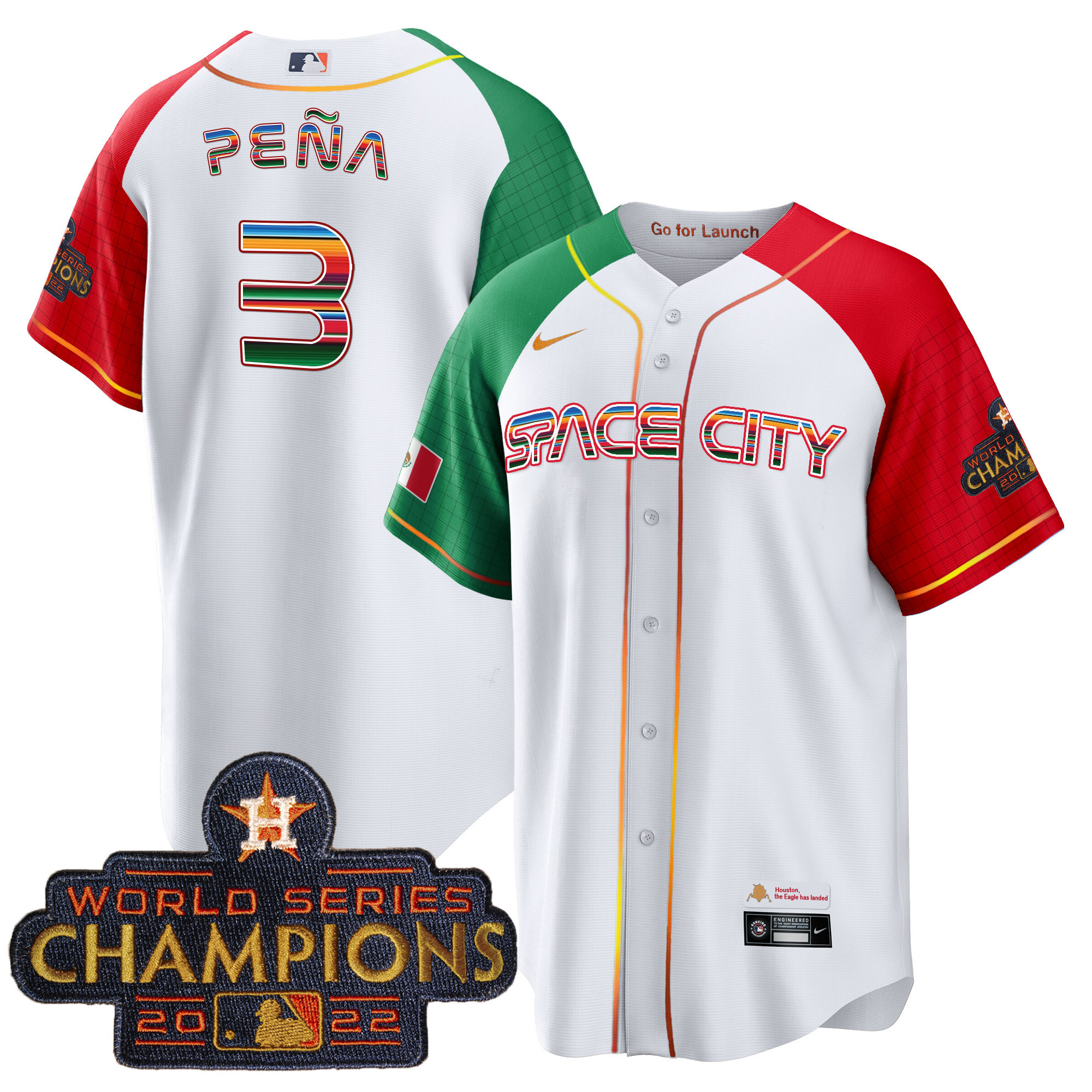 Jeremy Pena Men's Houston Astros Space City Mexico Cool Base Alternate Jersey - All Stitched