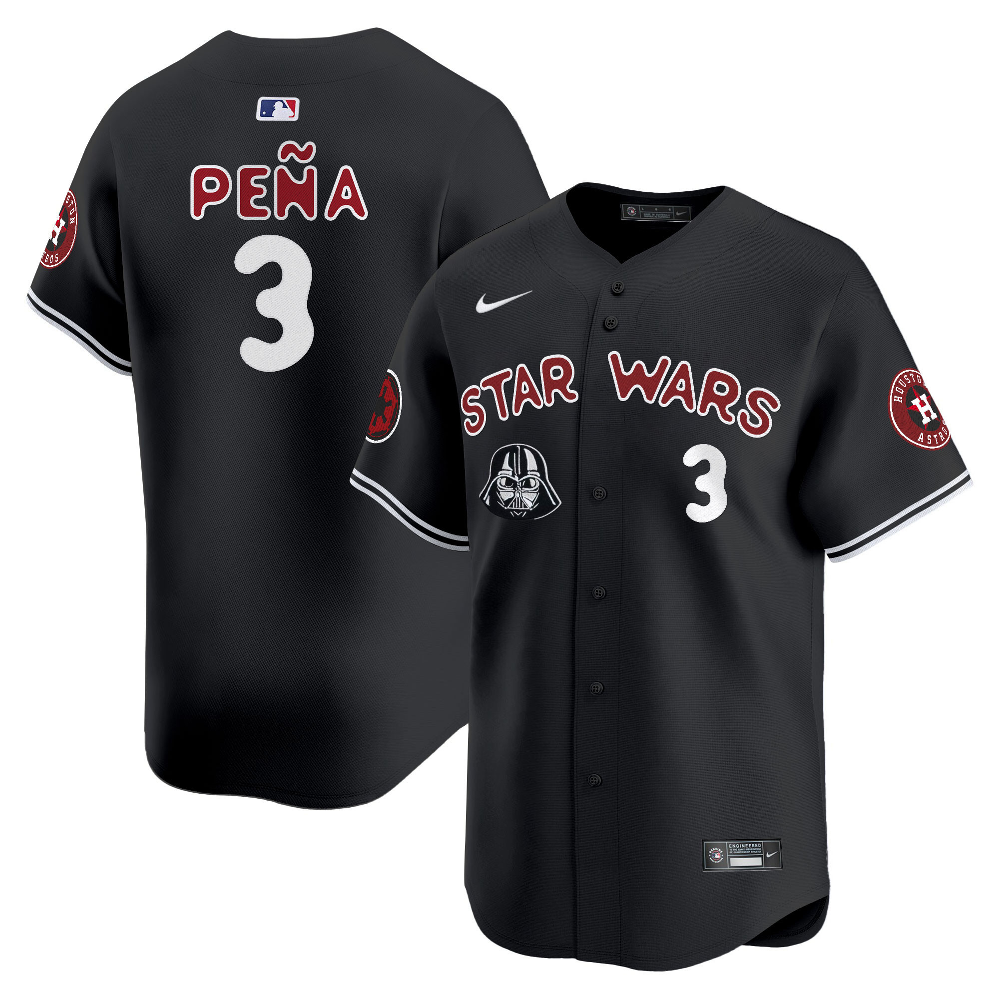 Jeremy Pena Men's Houston Astros SW Vapor Premier Limited Black Jersey - All Stitched