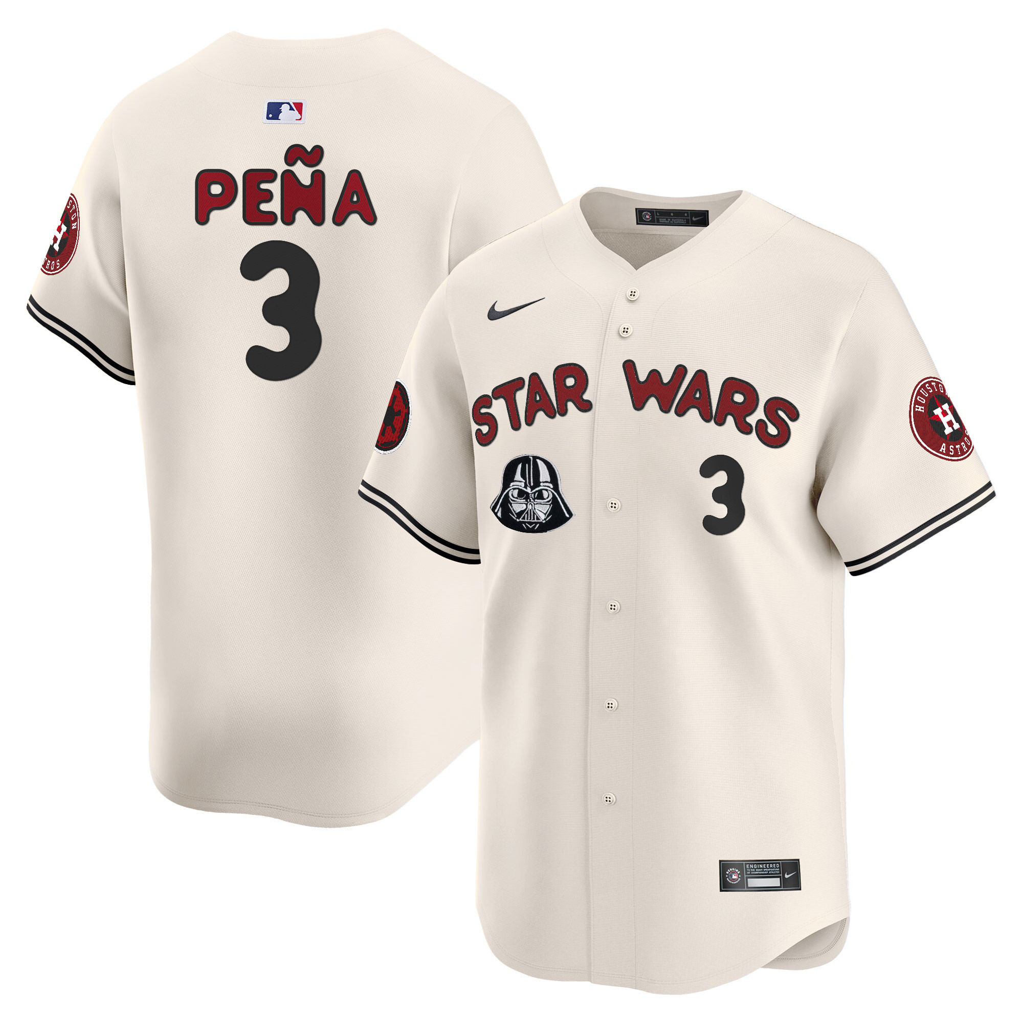 Jeremy Pena Men's Houston Astros SW Vapor Premier Limited Cream Jersey - All Stitched