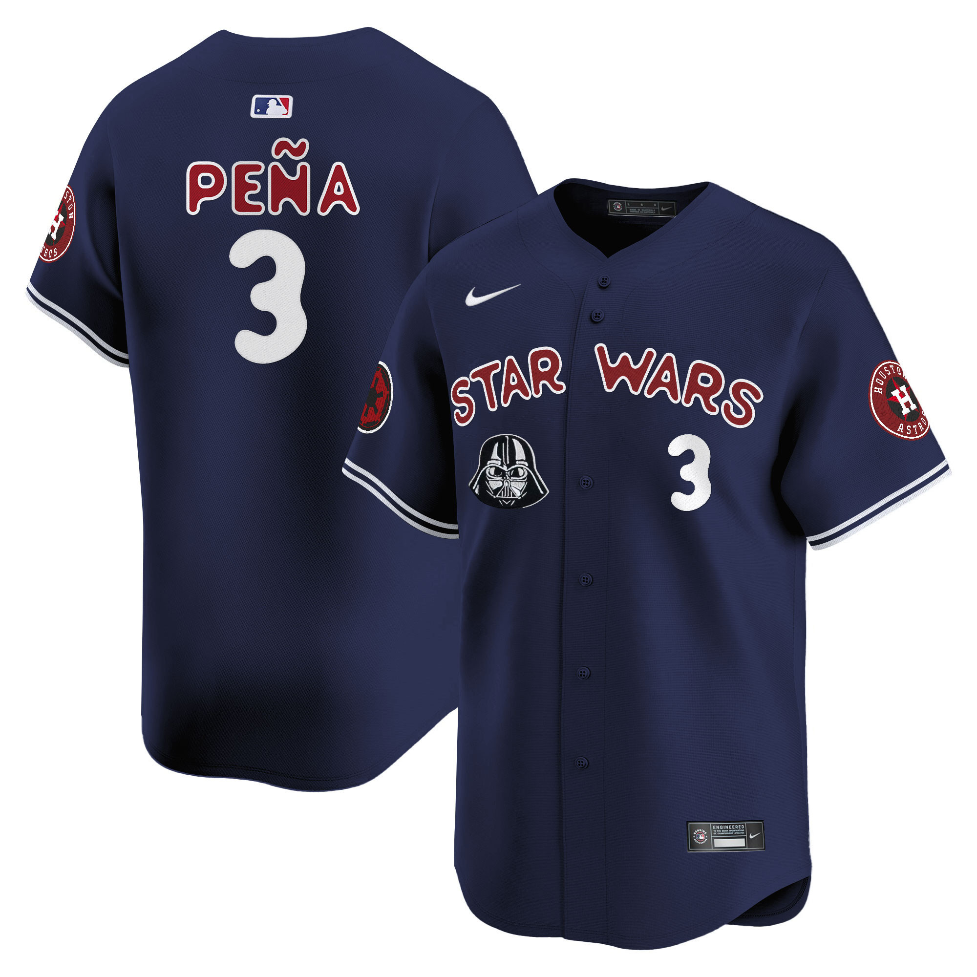 Jeremy Pena Men's Houston Astros SW Vapor Premier Limited Navy Jersey - All Stitched