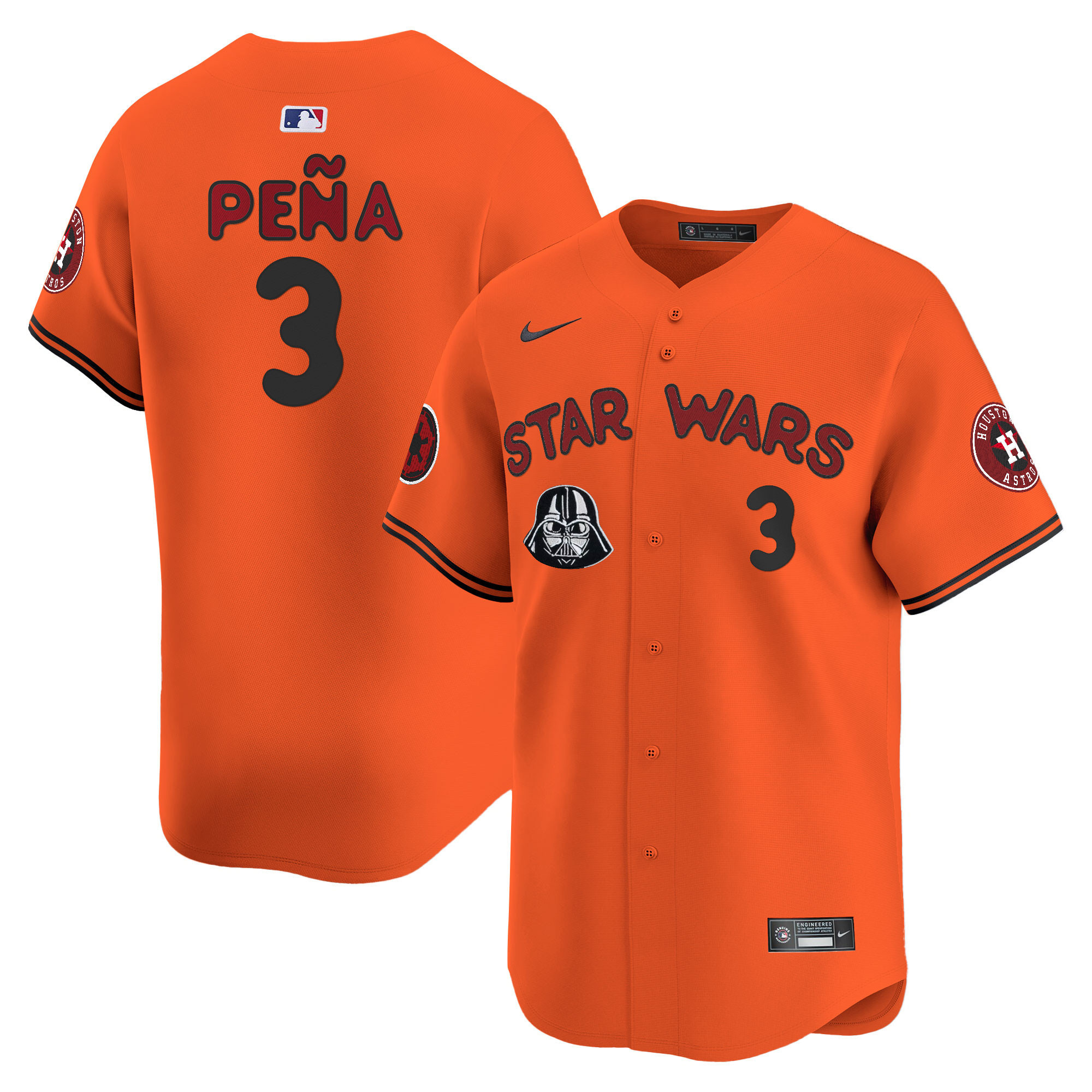 Jeremy Pena Men's Houston Astros SW Vapor Premier Limited Orange Jersey - All Stitched