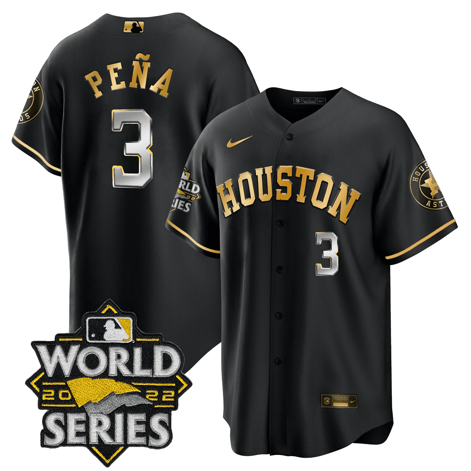 Jeremy Pena Men's Houston Astros World Series Limited Cool Black Jersey - All Stitched