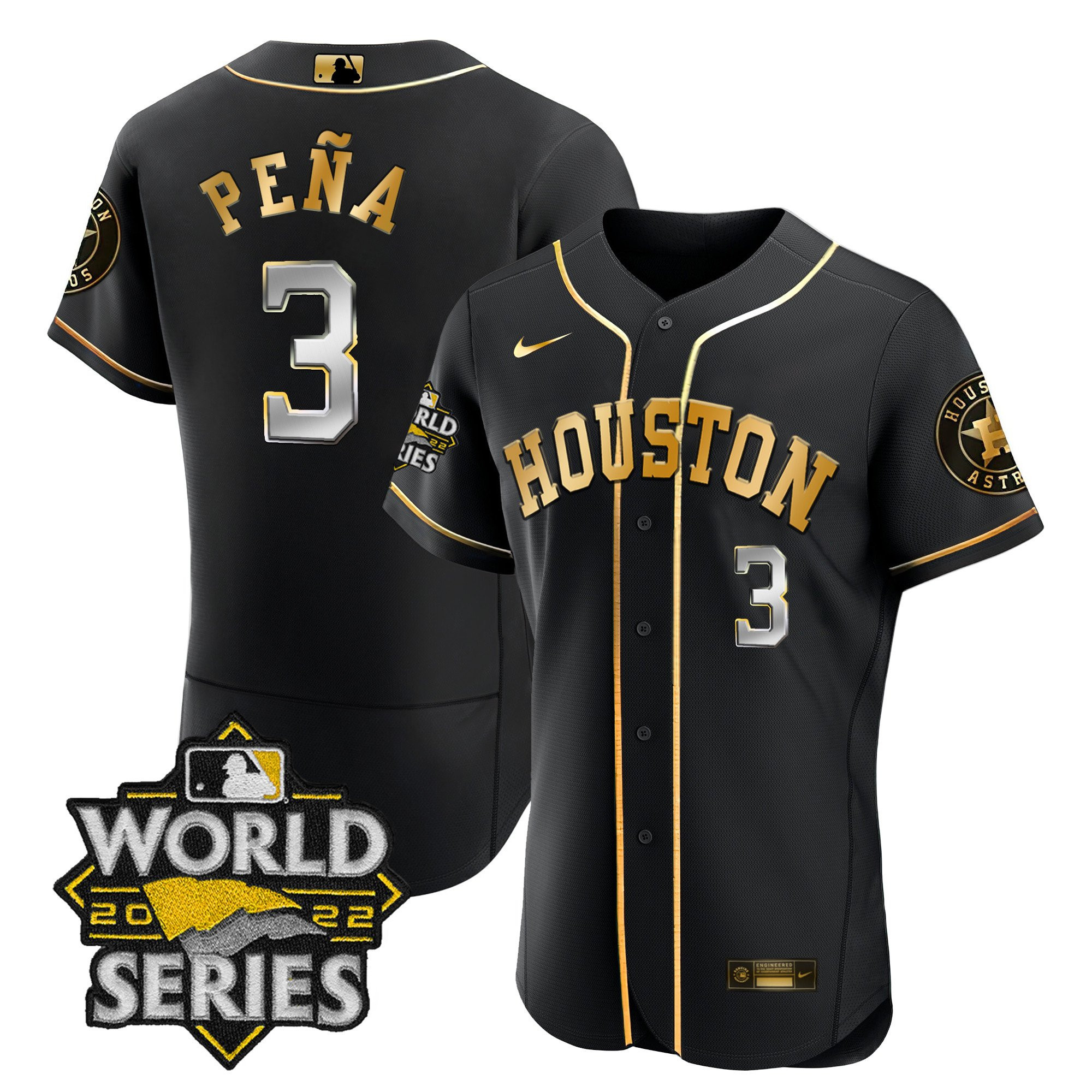 Jeremy Pena Men's Houston Astros World Series Limited Flex Black Jersey - All Stitched