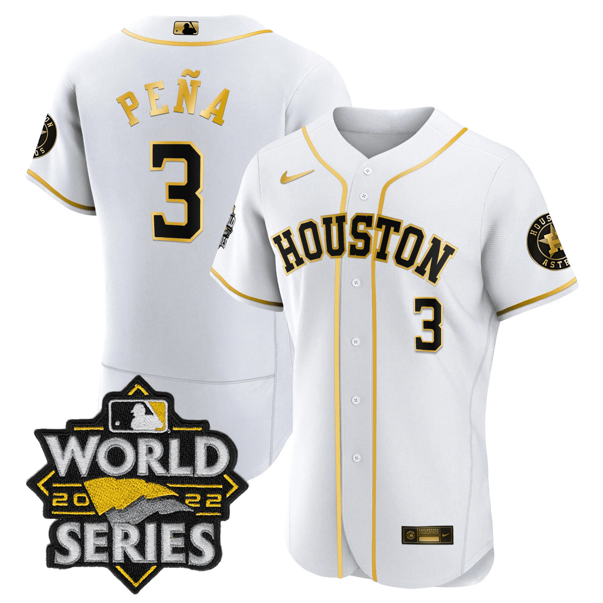 Jeremy Pena Men's Houston Astros World Series Limited Flex White Jersey - All Stitched