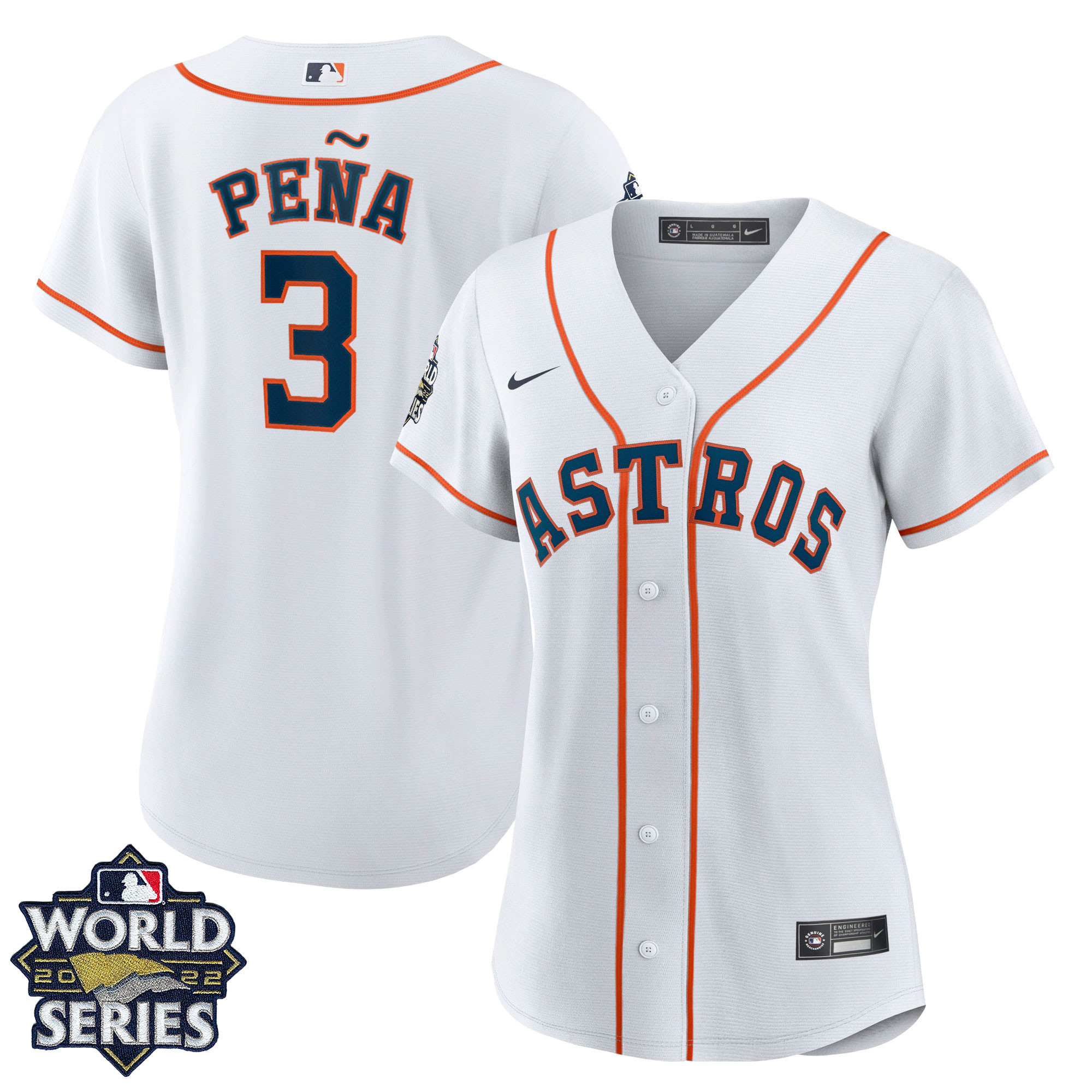 Jeremy Pena Women's Houston Astros 2022 World Series Home Player - White Jersey - All Stitched