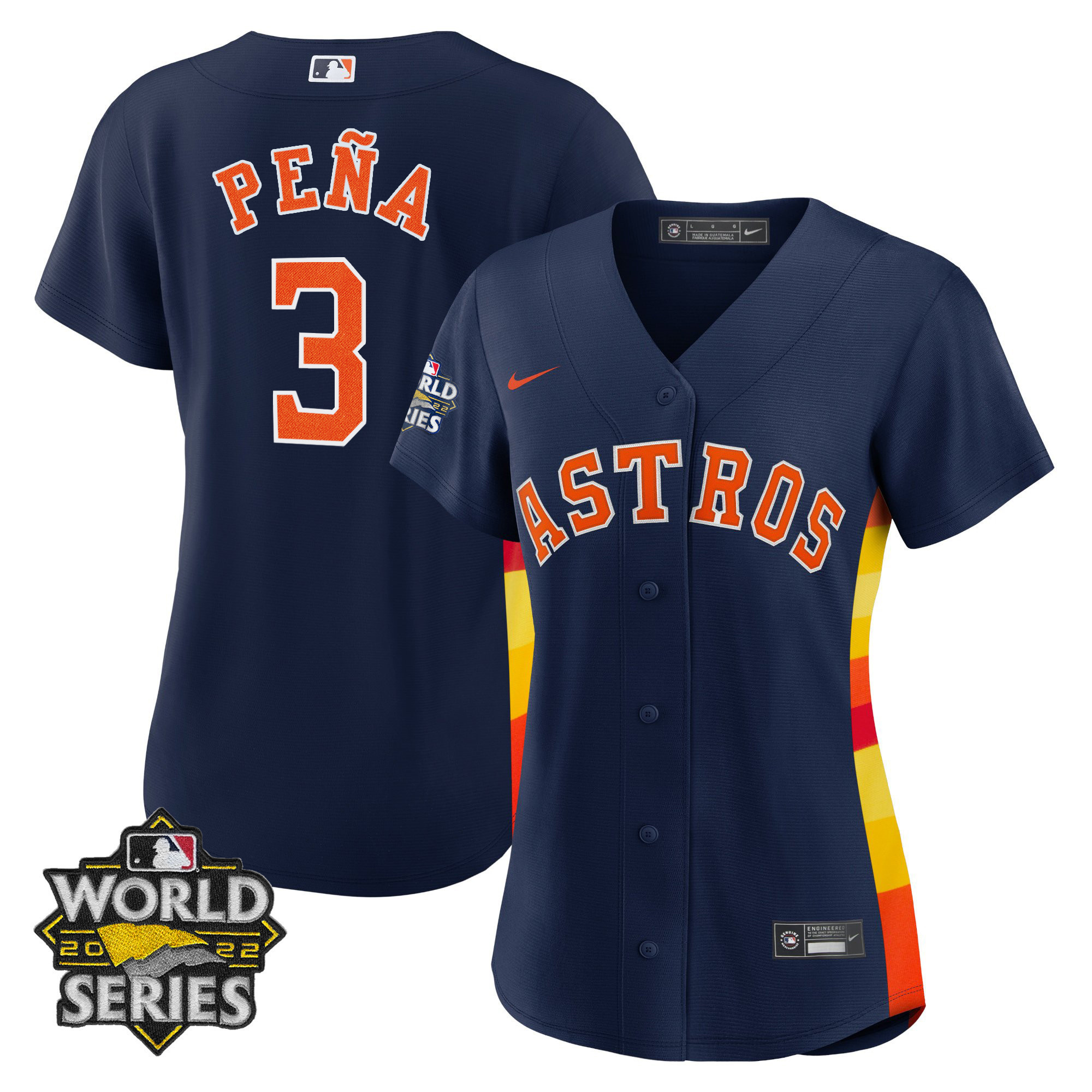 Jeremy Pena Women's Houston Astros Alternate Navy 2022 World Series Player Cool Base Jersey - All Stitched