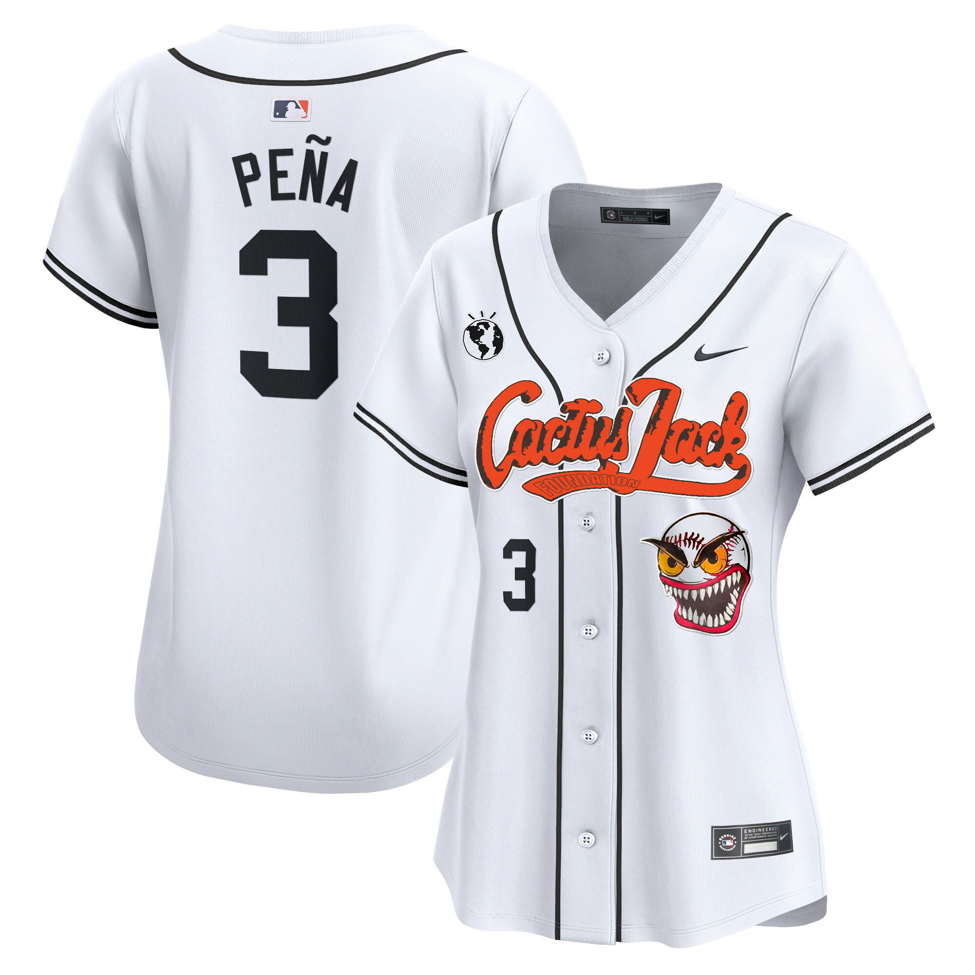 Jeremy Pena Women's Houston Astros Cactus Jack Vapor Premier Limited White Jersey - All Stitched