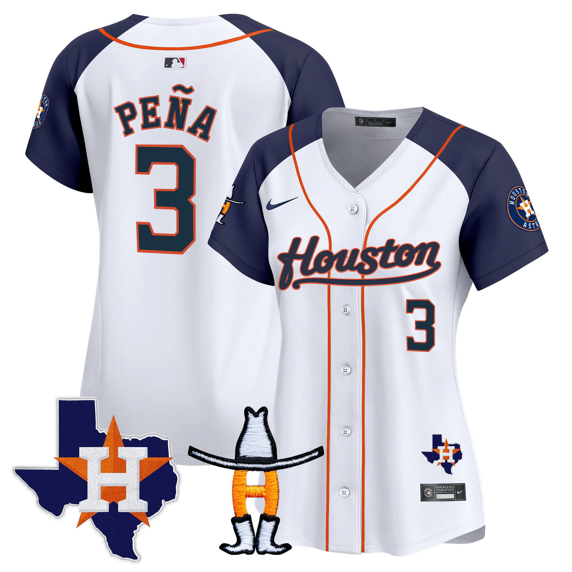 Jeremy Pena Women's Houston Astros Houston Rodeo Patch Vapor Premier Limited Alternate Jersey - All Stitched