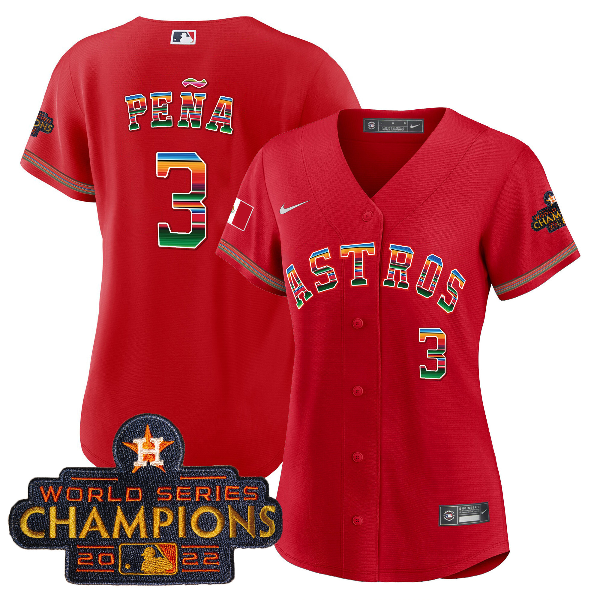 Jeremy Pena Women's Houston Astros Mexico Baseball Limited Red Jersey - All Stitched