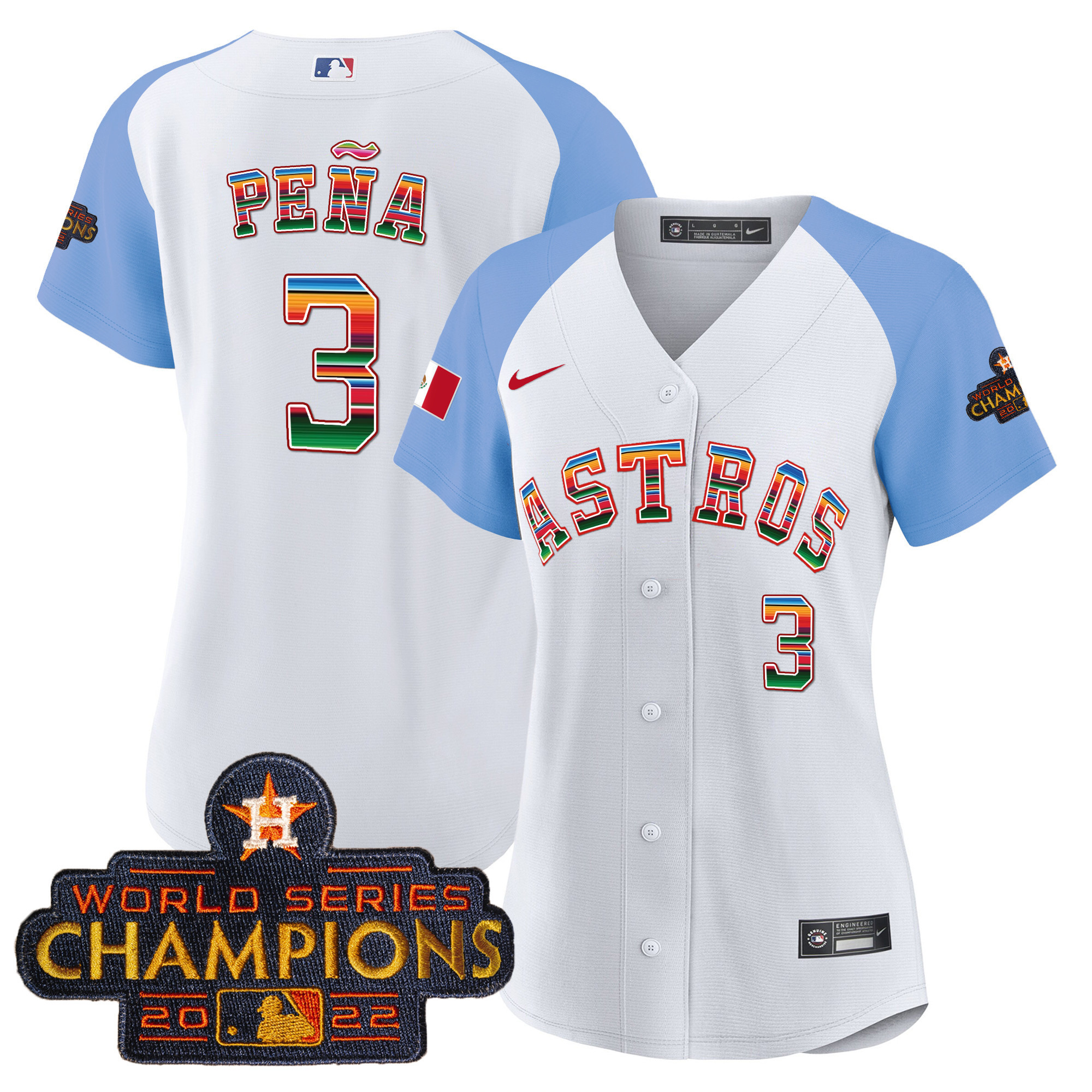 Jeremy Pena Women's Houston Astros Mexico Baseball Limited V2 Blue Alternate Jersey - All Stitched
