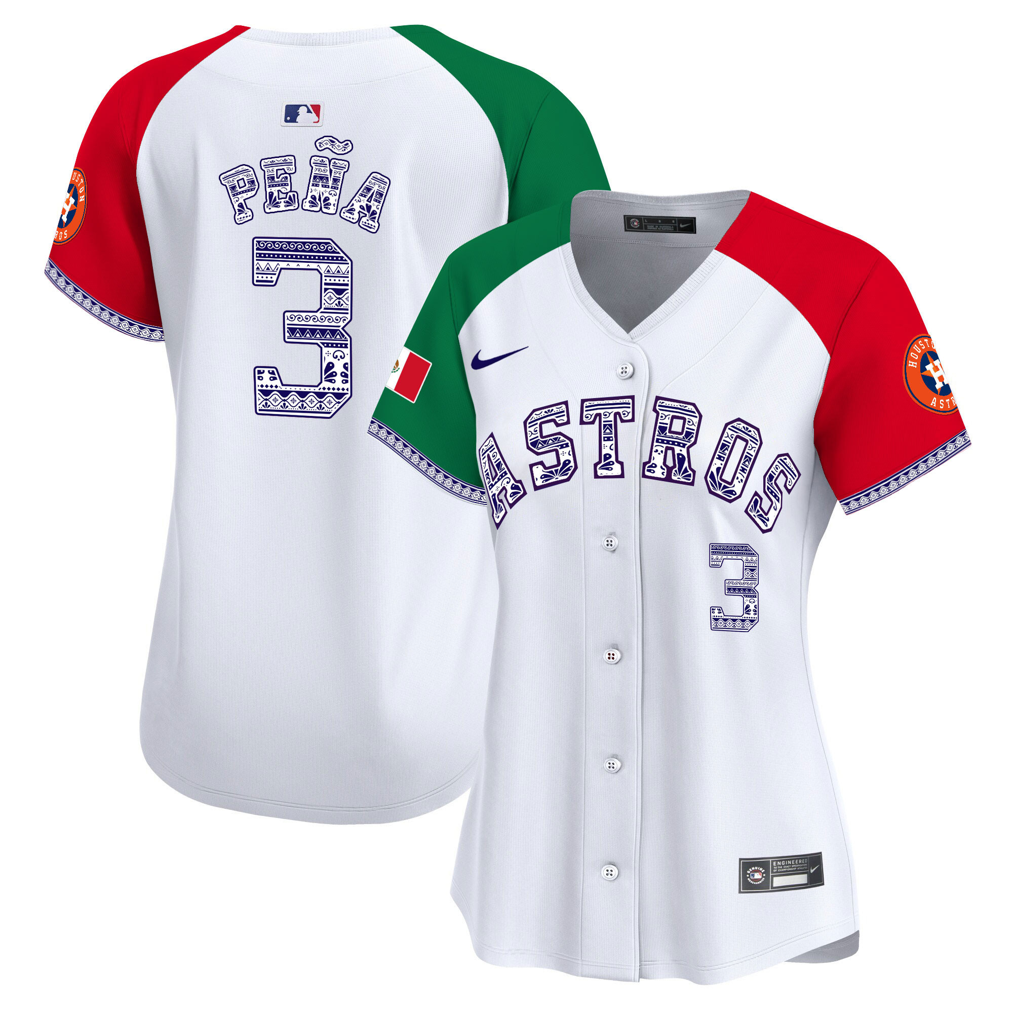 Jeremy Pena Women's Houston Astros Mexico Vapor Premier Limited V2 Alternate Jersey - All Stitched