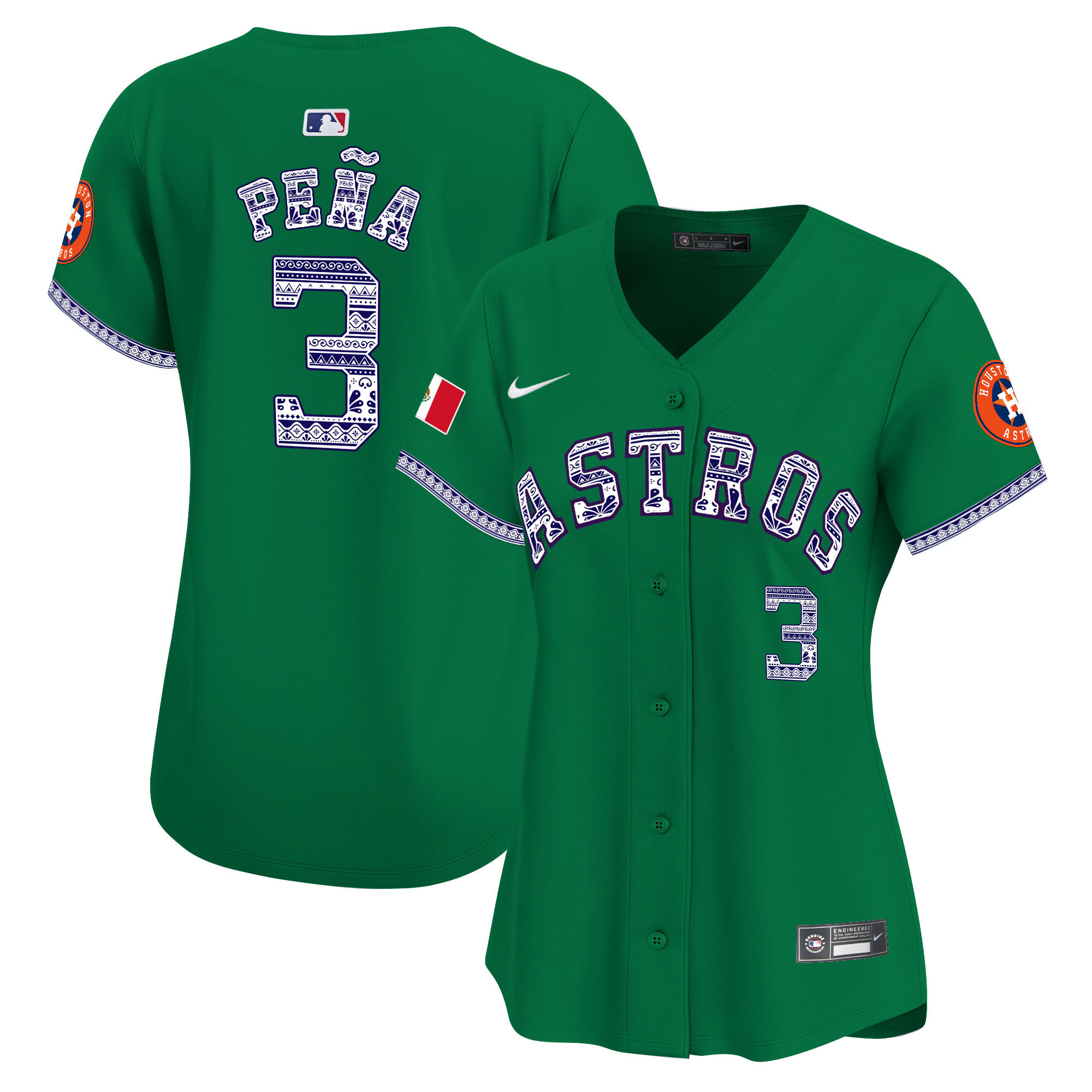 Jeremy Pena Women's Houston Astros Mexico Vapor Premier Limited V2 Green Jersey - All Stitched