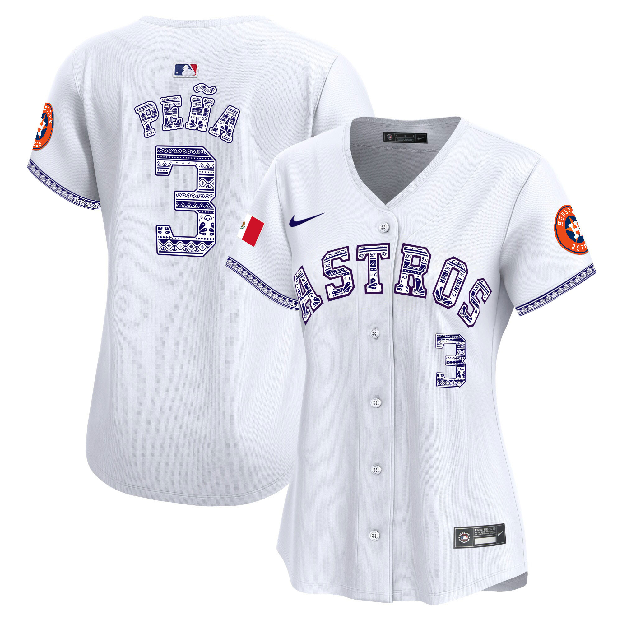 Jeremy Pena Women's Houston Astros Mexico Vapor Premier Limited V2 White Jersey - All Stitched