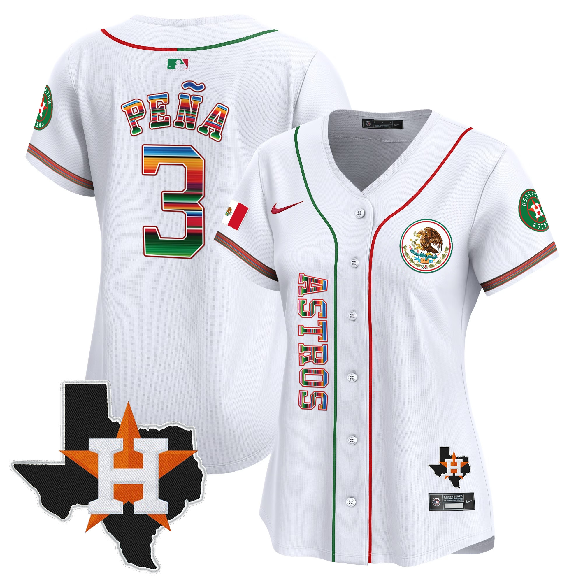 Jeremy Pena Women's Houston Astros Mexico Vapor Premier Limited V4 White Jersey - All Stitched