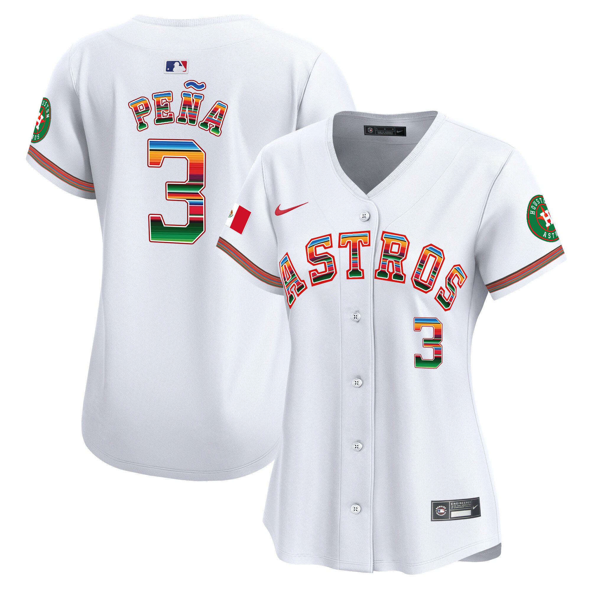 Jeremy Pena Women's Houston Astros Mexico Vapor Premier Limited White Jersey - All Stitched