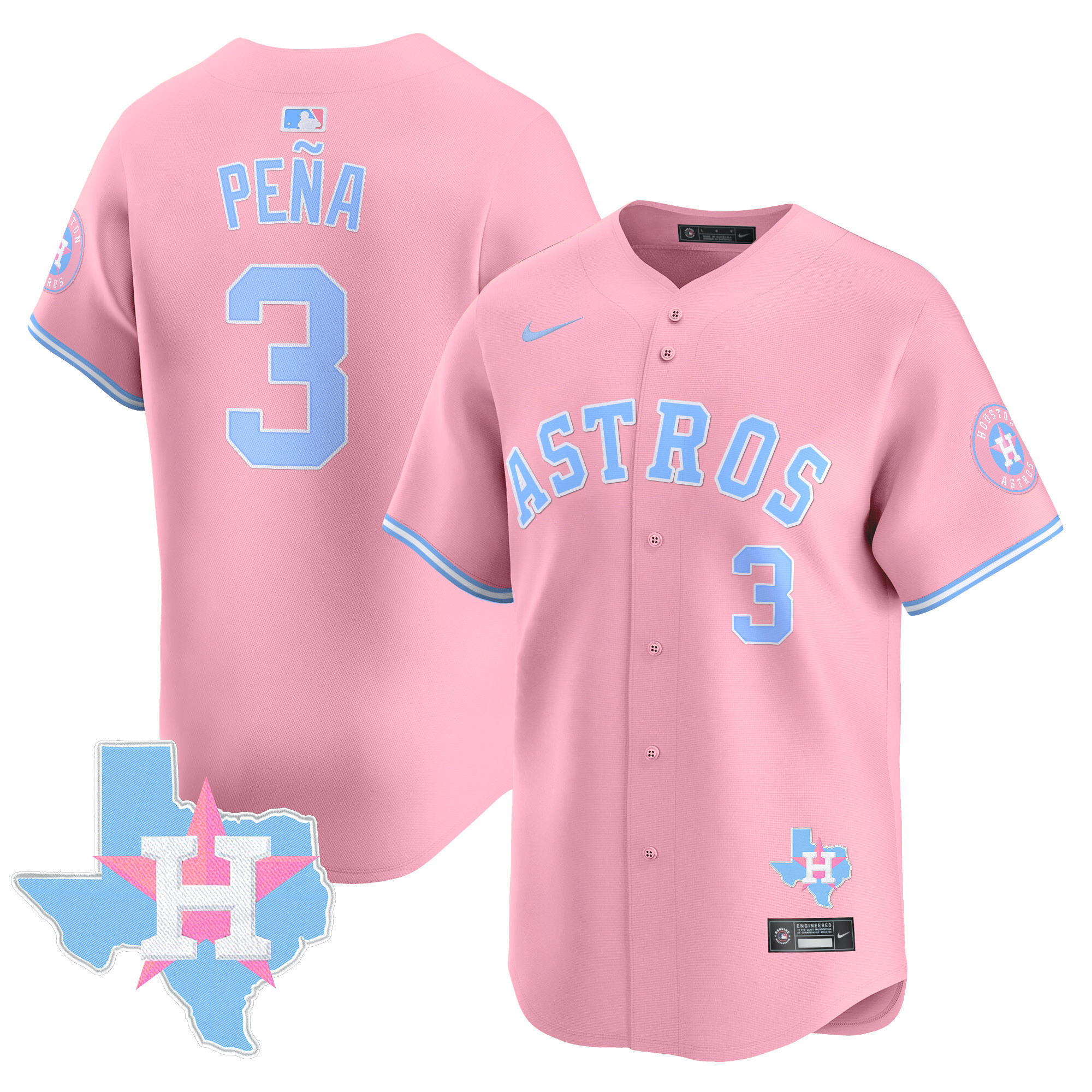 Jeremy PenaUnisex Houston Astros Bubblegum Pink Vapor Premier Limited Pink Jersey - All Stitched