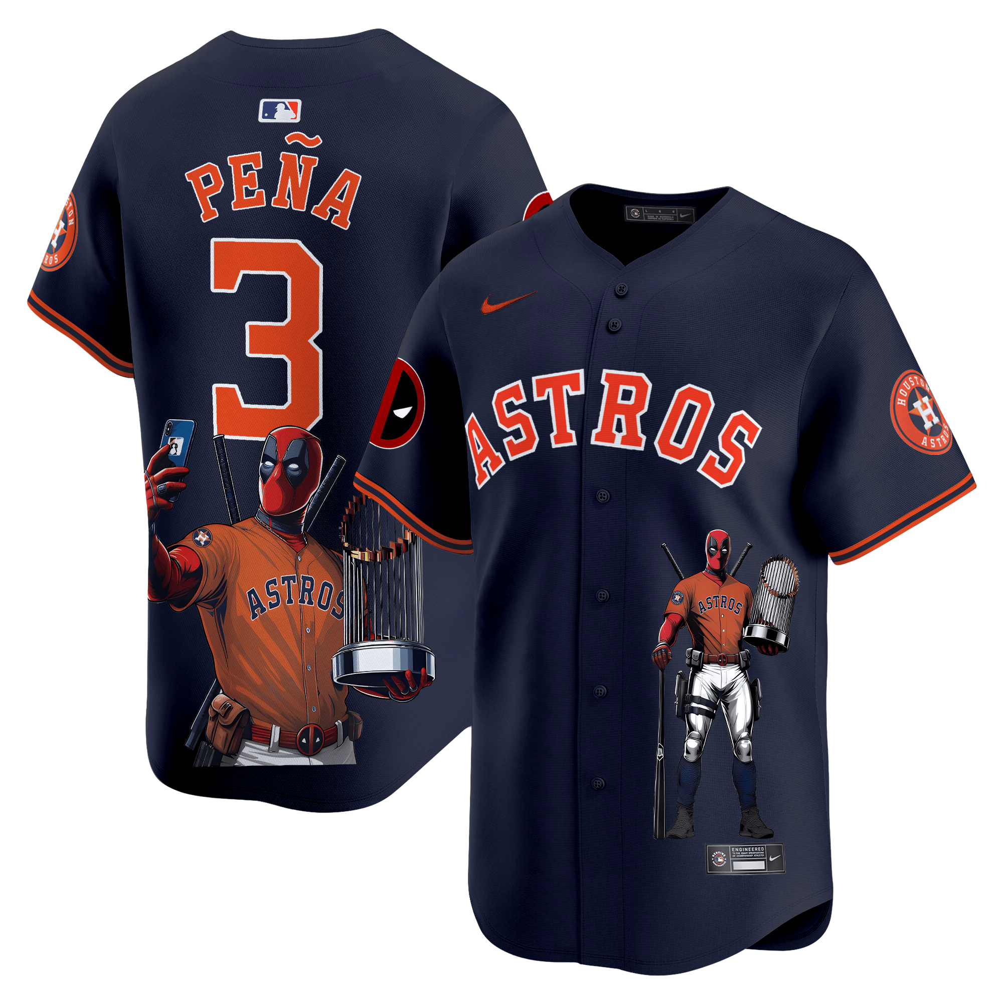 Jeremy PenaUnisex Houston Astros Deadpool Vapor Premier Limited Navy Jersey - Printed