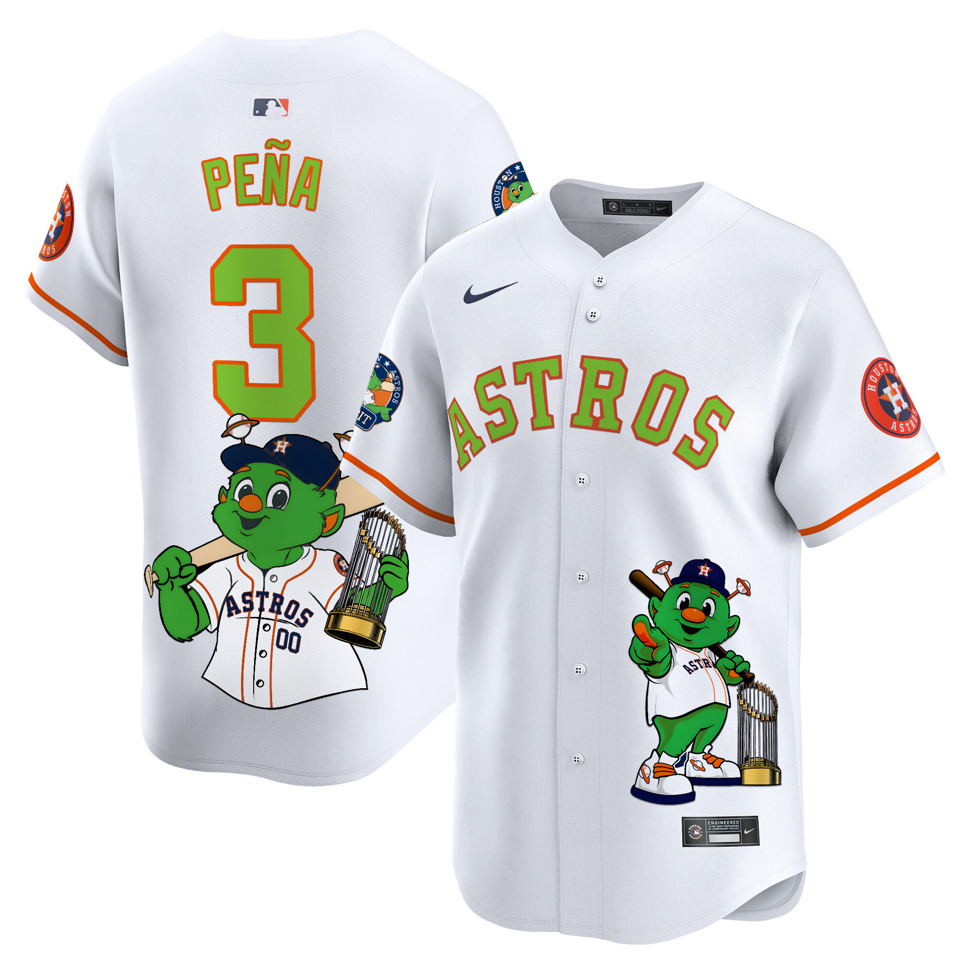 Jeremy PenaUnisex Houston Astros Orbit Vapor Premier Limited White Jersey - Printed