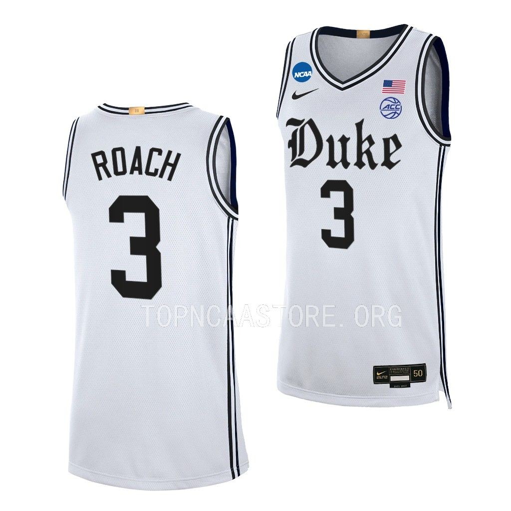 Jeremy Roach Duke Blue Devils #3 White 2023 NCAA March Madness Jersey Mens