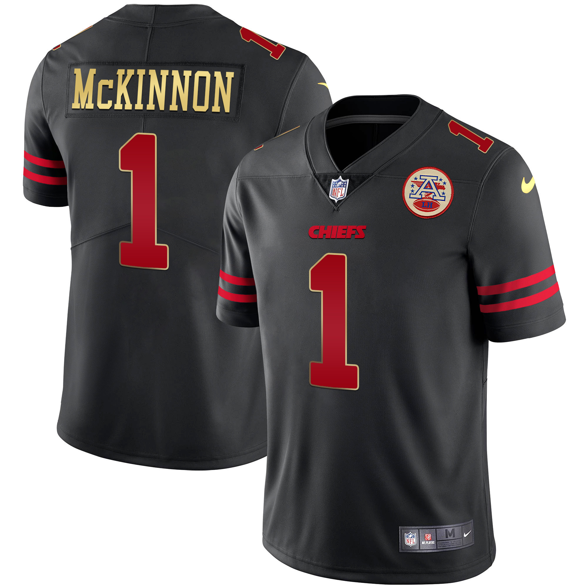 Jerick McKinnon Kansas City Chiefs Black Red Vapor Jersey - All Stitched 