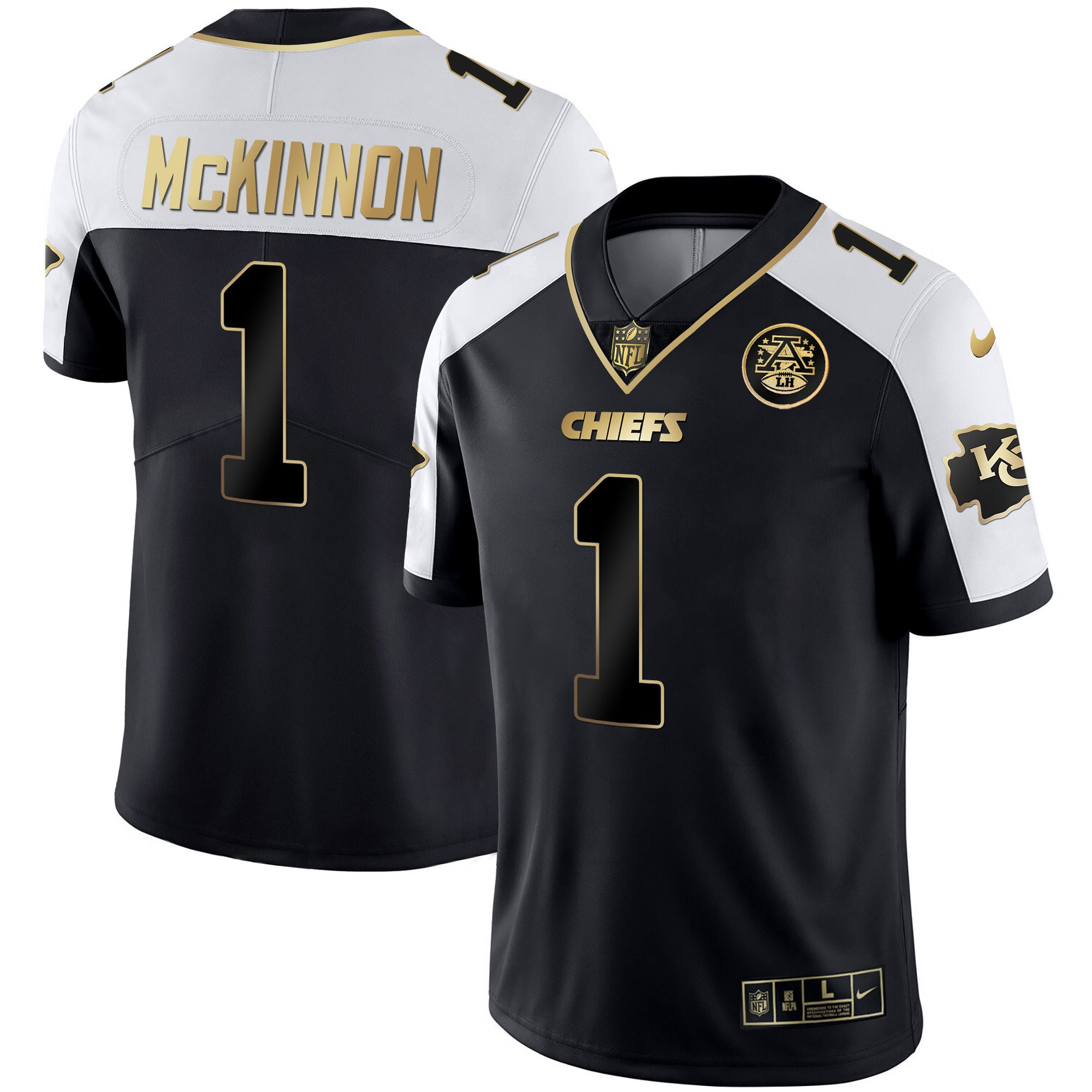 Jerick McKinnon Men's Kansas City Chiefs White Gold & Black Gold Alternate Jersey - All Stitched 