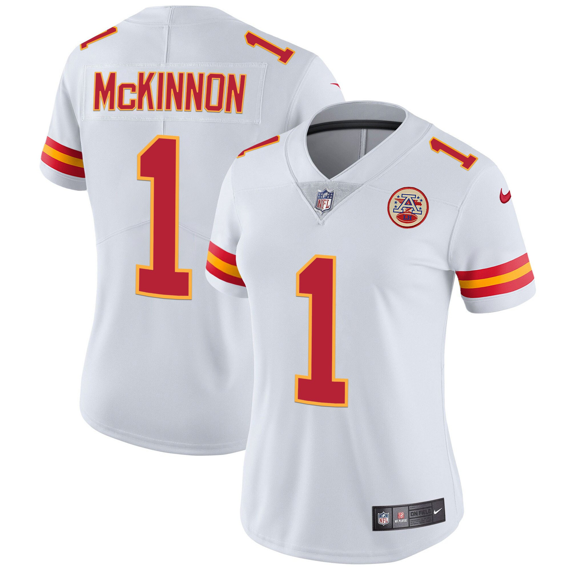 Jerick McKinnon Women's Kansas City Chiefs Player Vapor White Jersey - All Stitched 