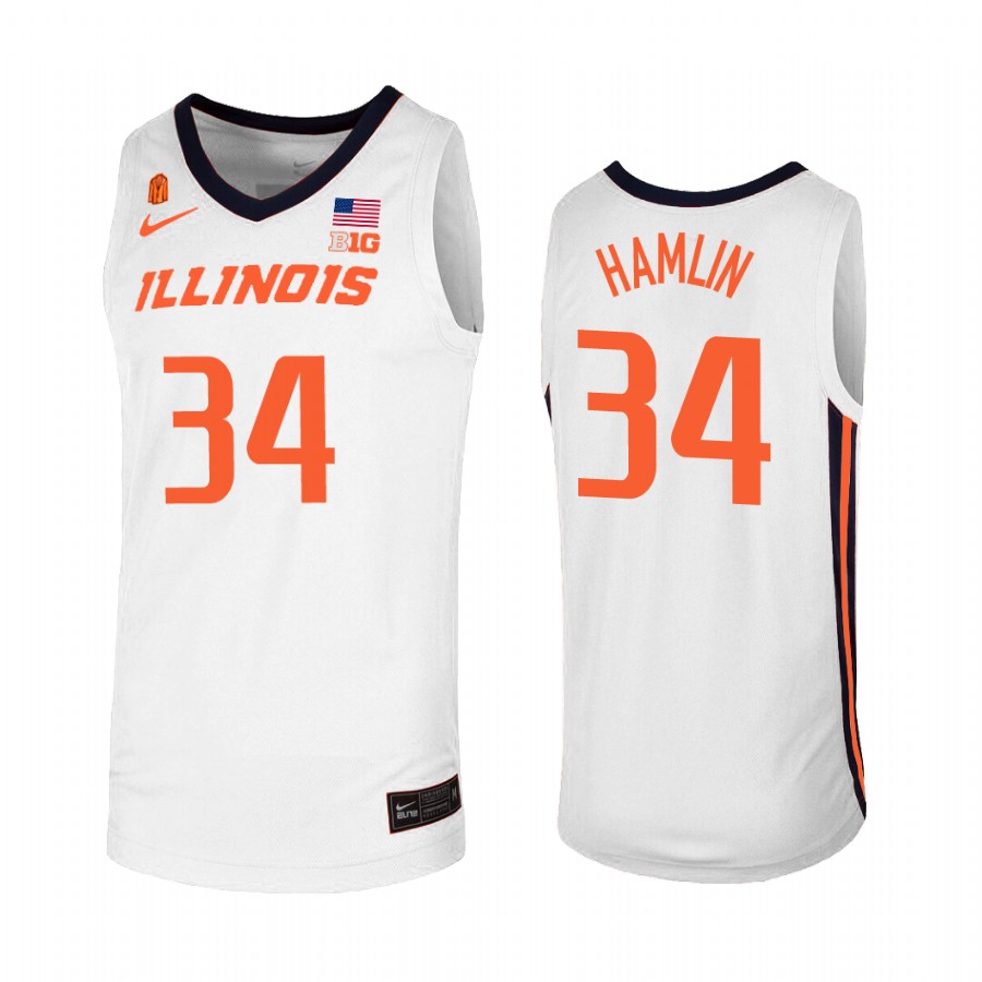 Jermaine Hamlin Illinois Fighting Illini White Jersey College