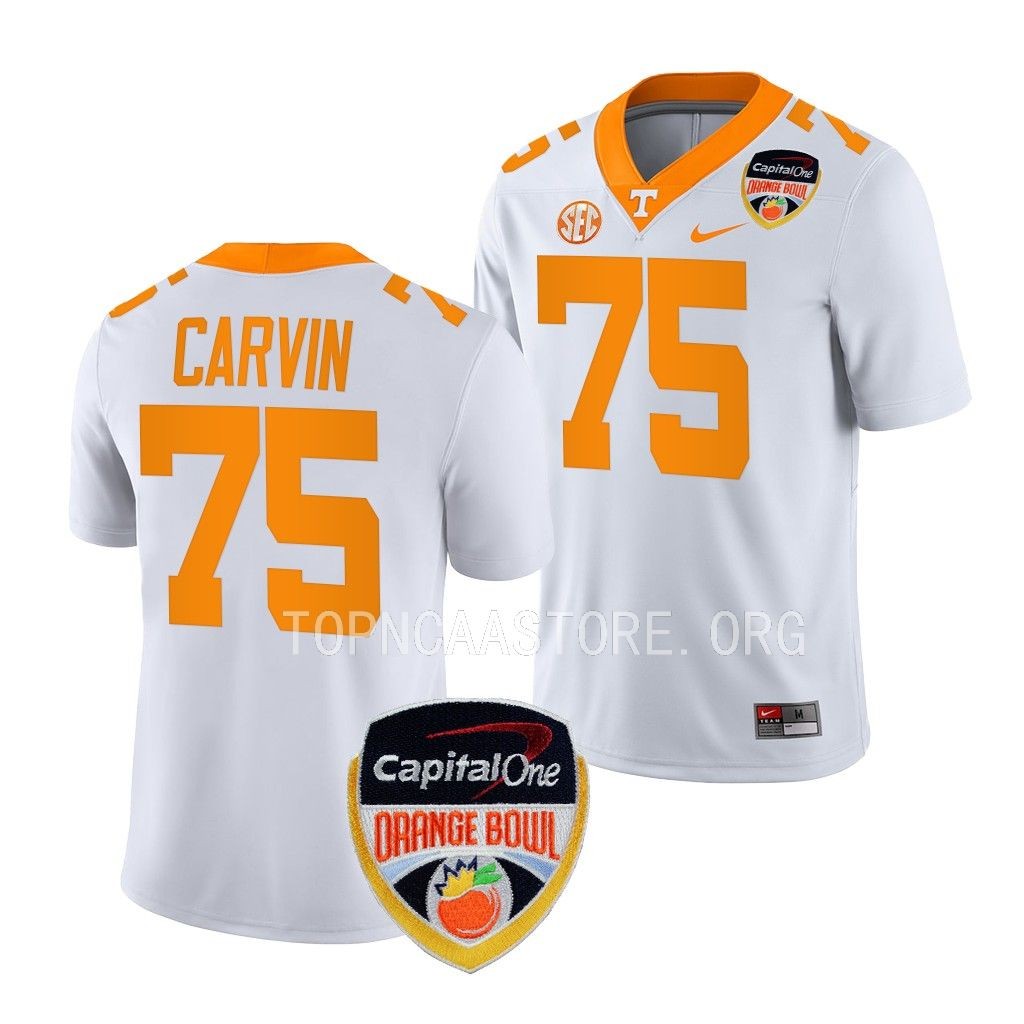Jerome Carvin Tennessee Volunteers 2022 Orange Bowl College Jersey Men's White #75 Uniform