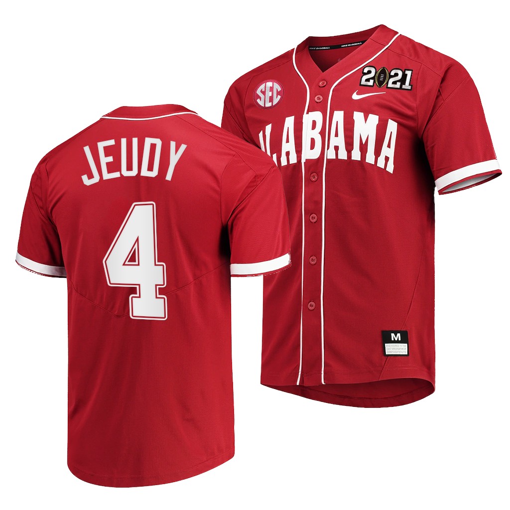 Jerry Jeudy 2021 CFP National Championship Alabama Crimson Tide Jersey Crimson Special Commemorate