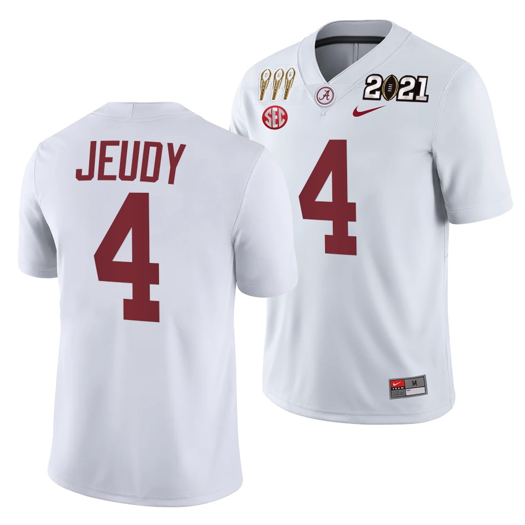 Jerry Jeudy Alabama Crimson Tide 3X CFP National Championship Jersey White Winner