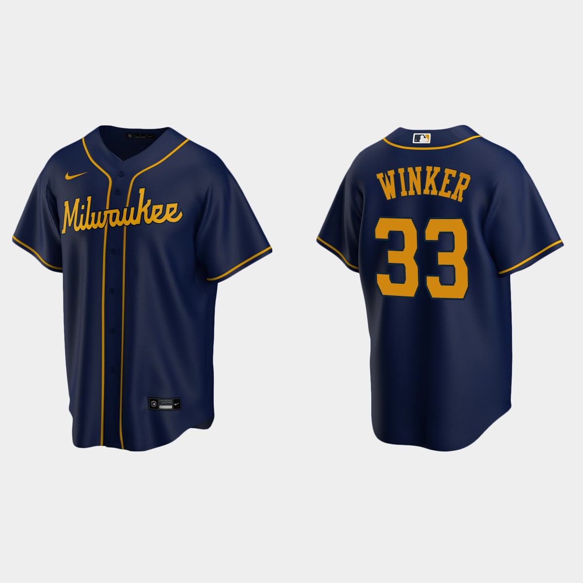 Jesse Winker Milwaukee Brewers Alternate Jersey - Navy