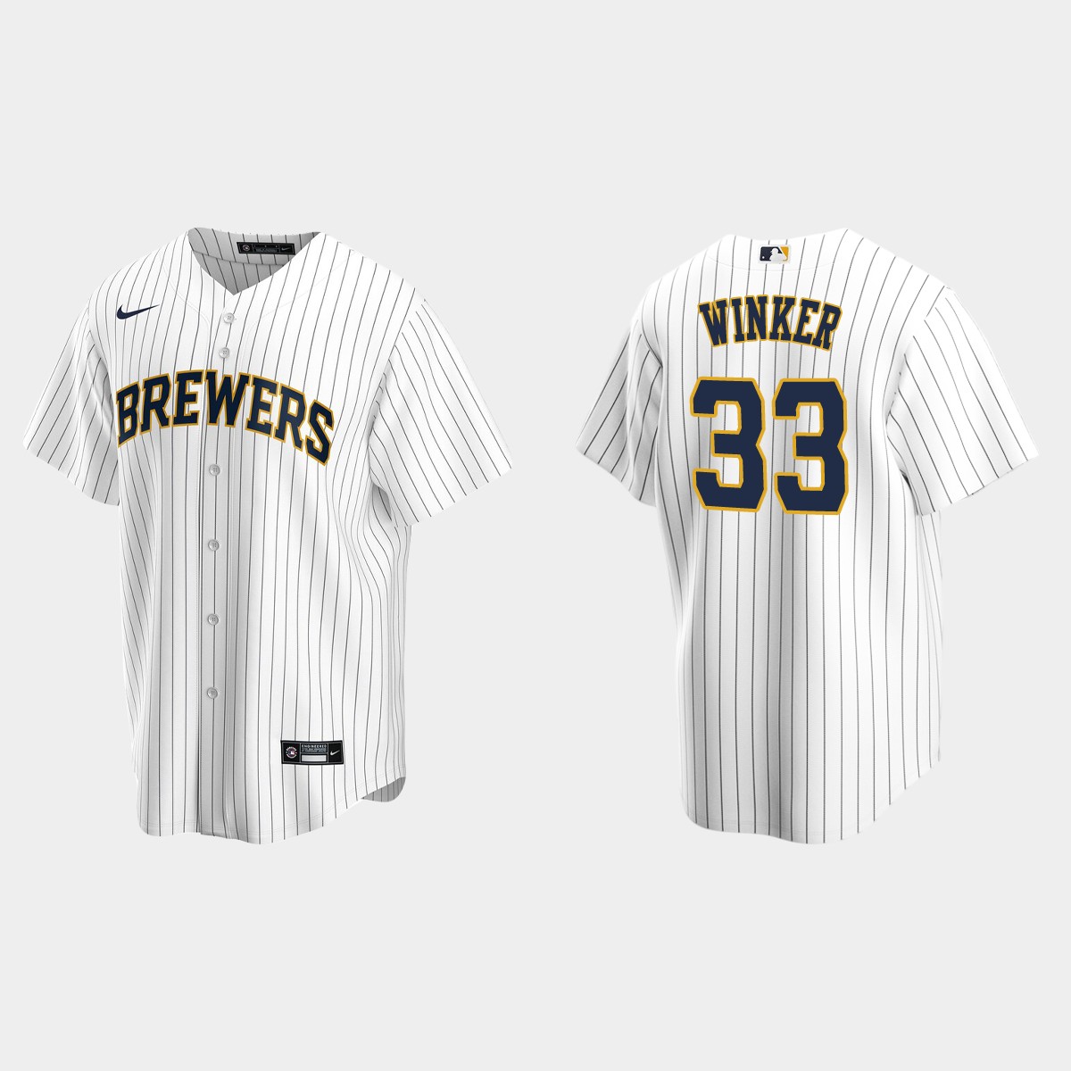 Jesse Winker Milwaukee Brewers Alternate Jersey - White Navy