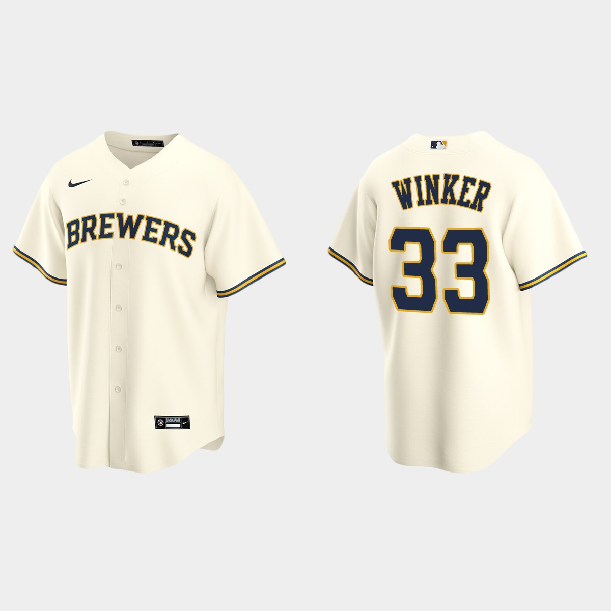 Jesse Winker Milwaukee Brewers Home Jersey - Cream