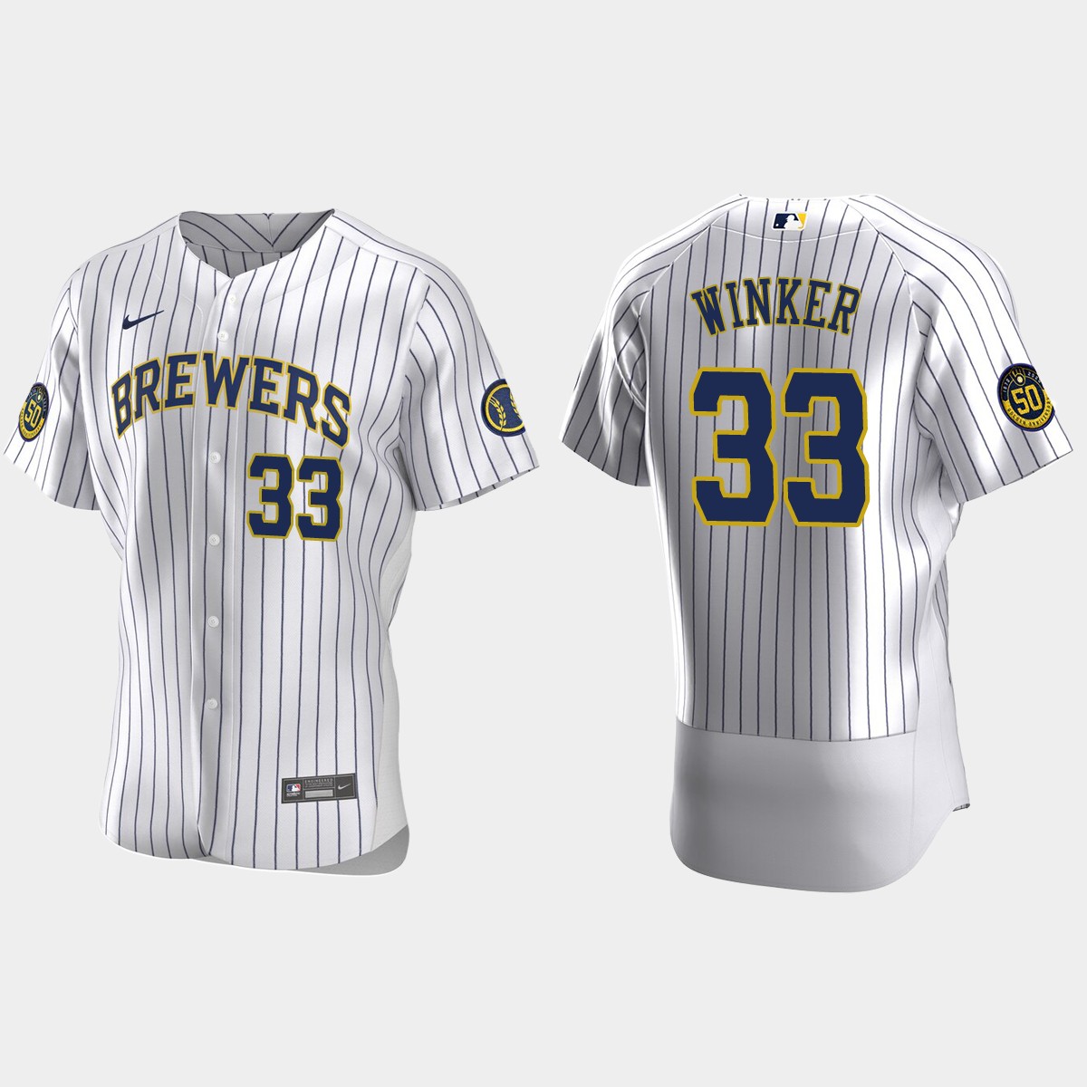 Jesse Winker Milwaukee Brewers Home Jersey - White