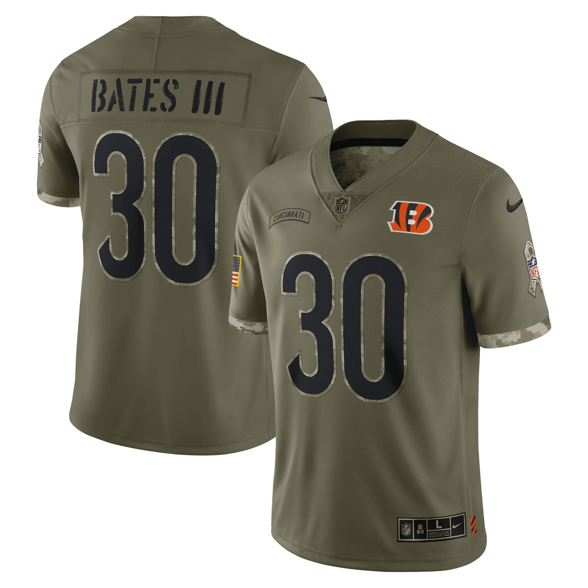 Jessie Bates III Cincinnati Bengals 2022 Salute To Service Limited Jersey - All Stitched 