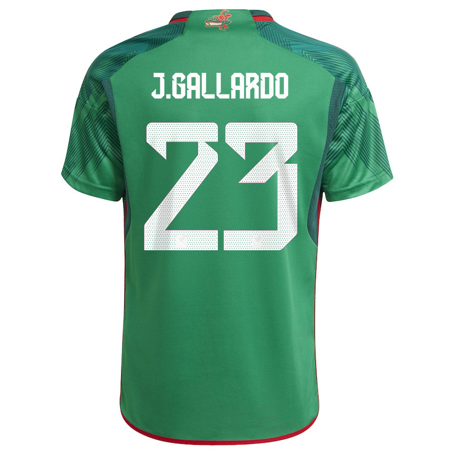Jesus Gallardo 23 Mexico National Team Qatar World Cup 2022-23 – Green Home  Soccer Jersey