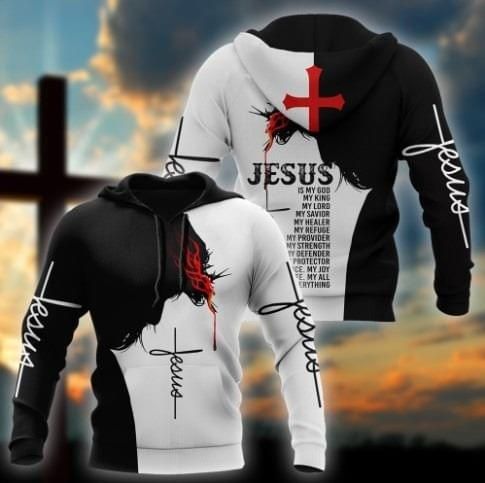 Jesus my god king lord savior all printed 3D Hoodie