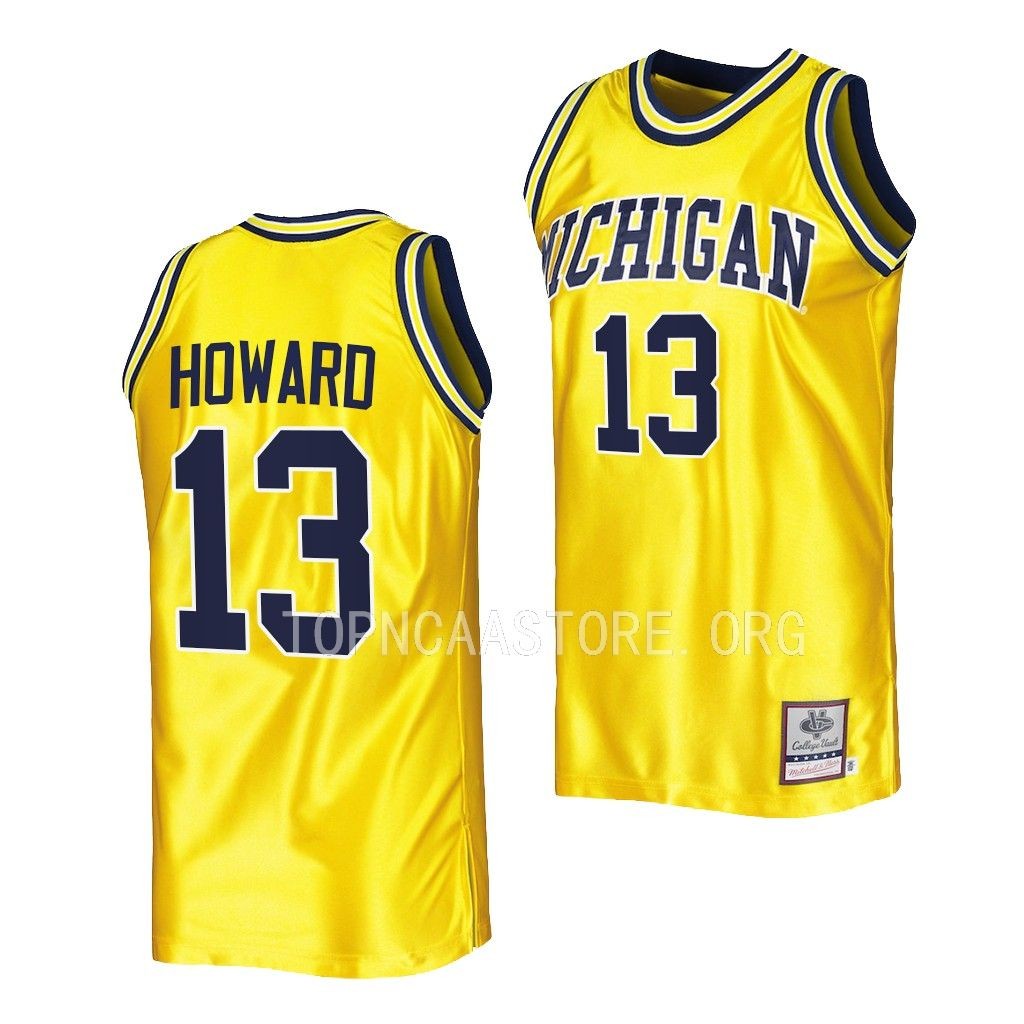 Jett Howard Michigan Wolverines #13 Maize College Vault Jersey Mitchell Ness