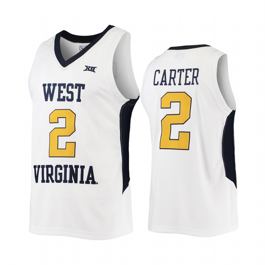 Jevon Carter West Virginia Mountaineers White Jersey Commemorative NCAA Classic