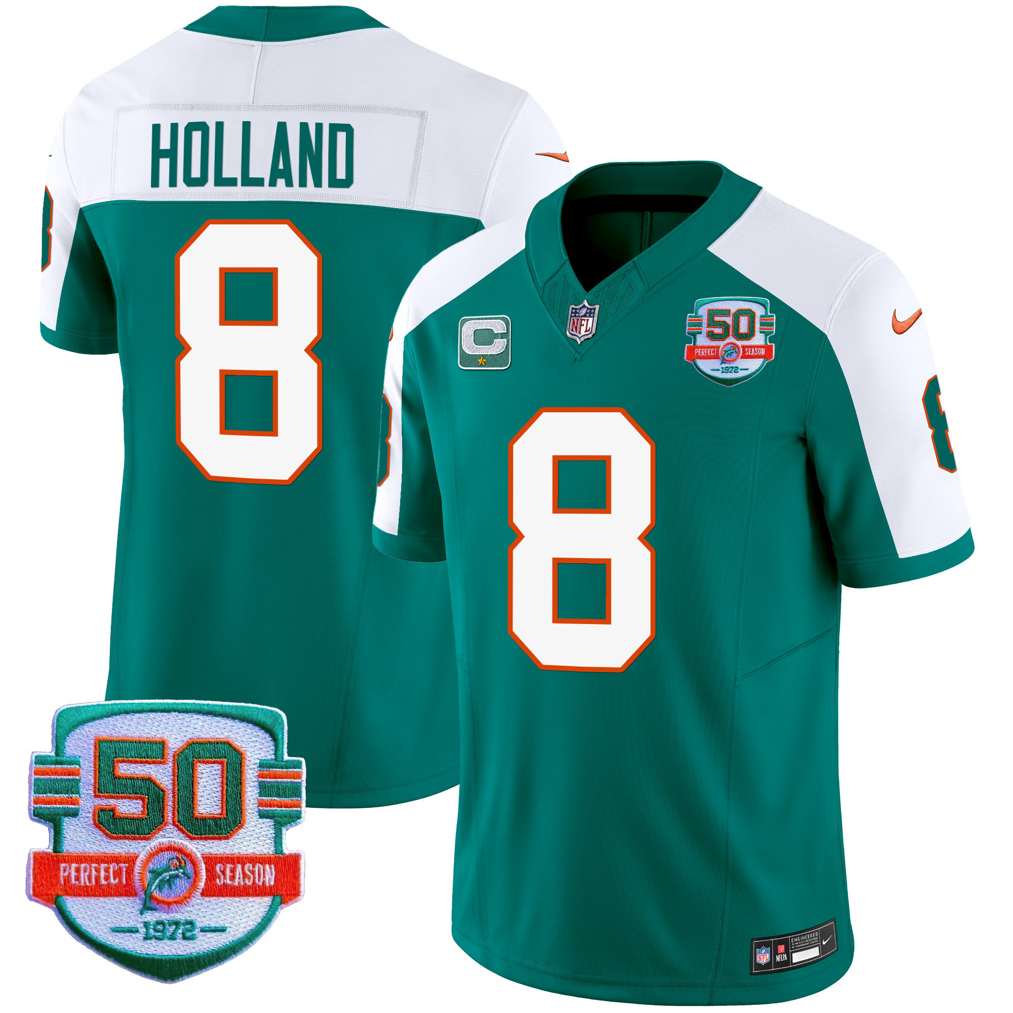 Jevon Holland Men's Miami Dolphins Throwback Vapor Alternate Jersey - All Stitched 