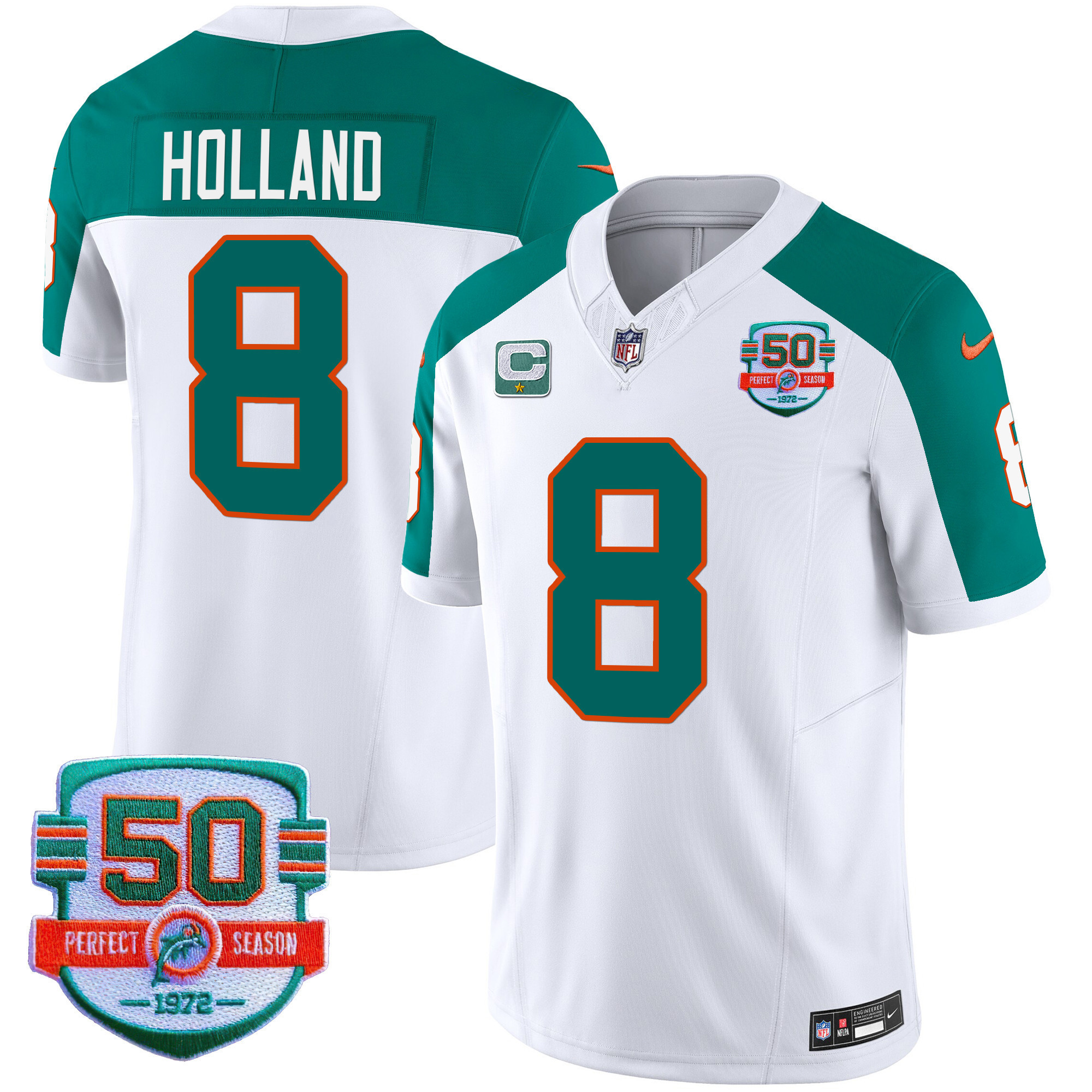 Jevon Holland Men's Miami Dolphins Throwback Vapor Inverted Jersey - All Stitched 