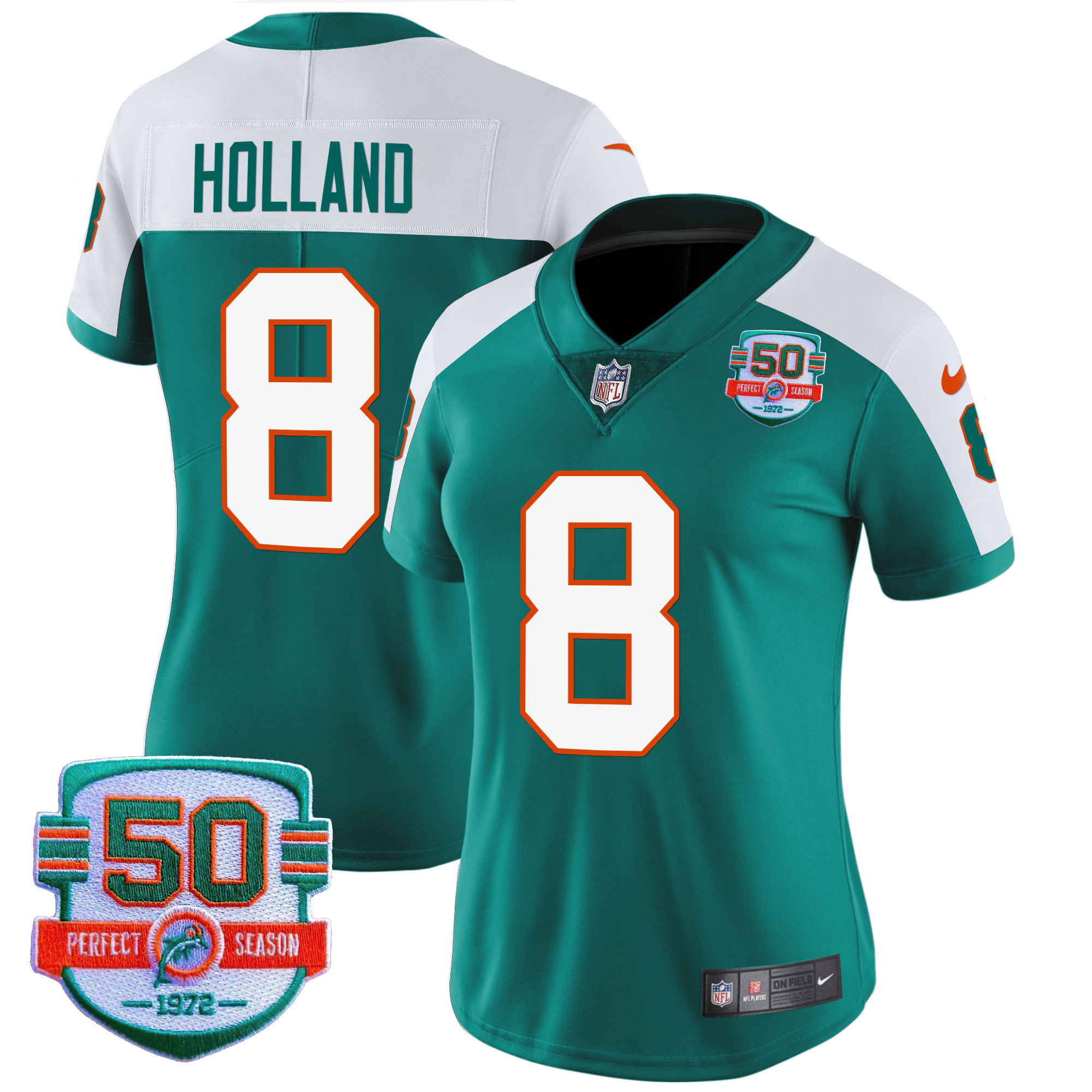 Jevon Holland Women's Miami Dolphins Throwback Vapor Alternate Jersey - All Stitched 