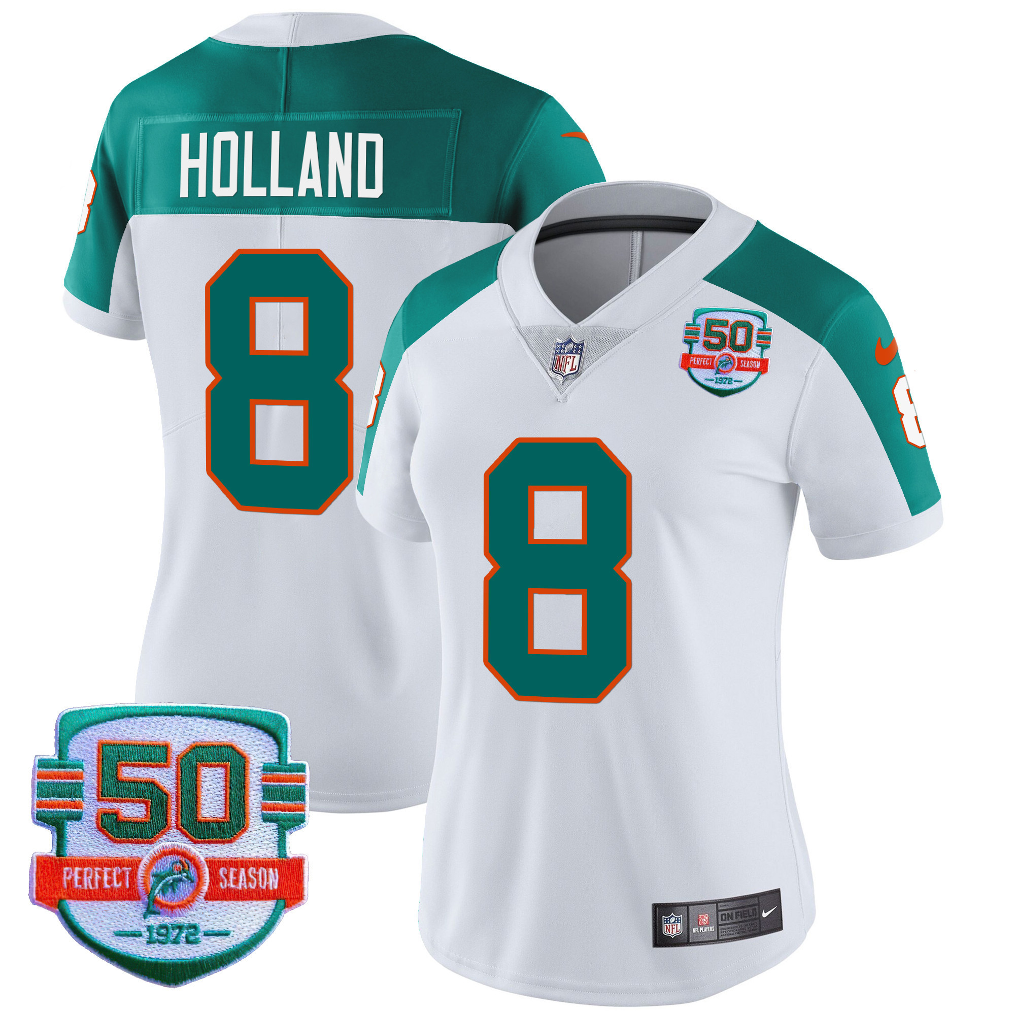 Jevon Holland Women's Miami Dolphins Throwback Vapor Inverted Jersey - All Stitched 