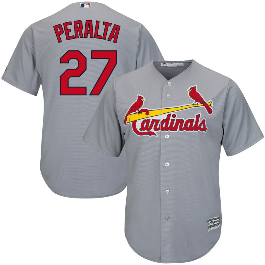Jhonny Peralta St. Louis Cardinals Majestic Official Cool Base Player Stitched Jersey – Gray