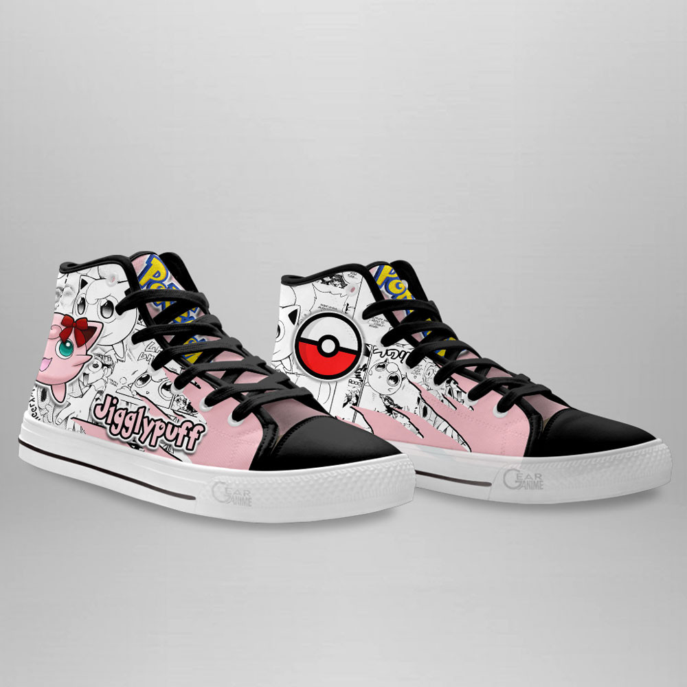 Jigglypuff High Top Shoes Custom Pokemon Anime Sneakers Mix Manga