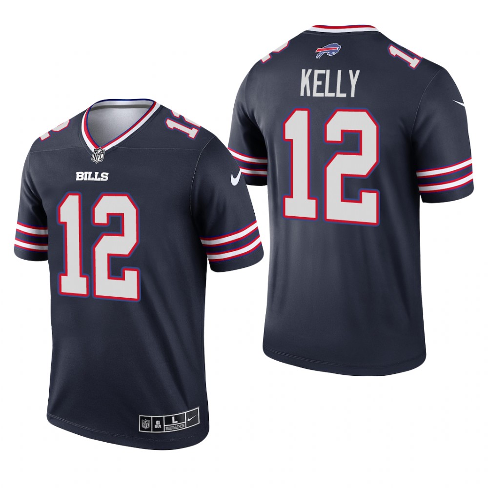 Jim Kelly Buffalo Bills Navy Jersey Inverted Legend - Men's